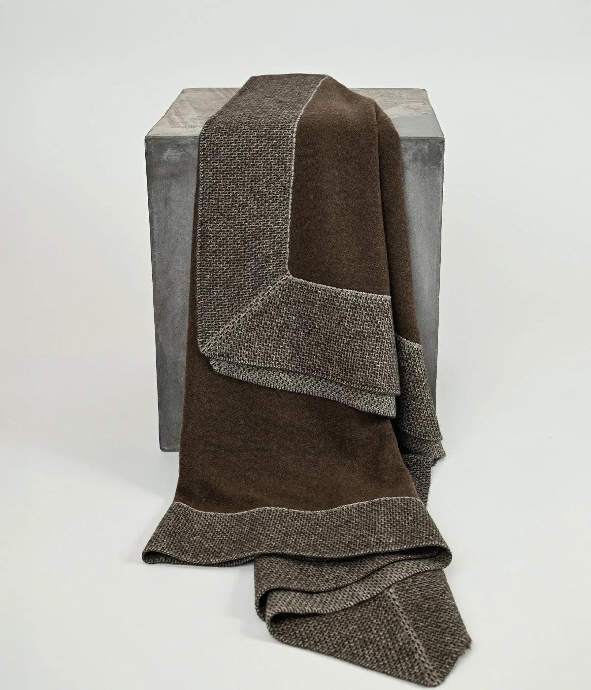 chocolate brown throw blanket hand-knit in Mongolia