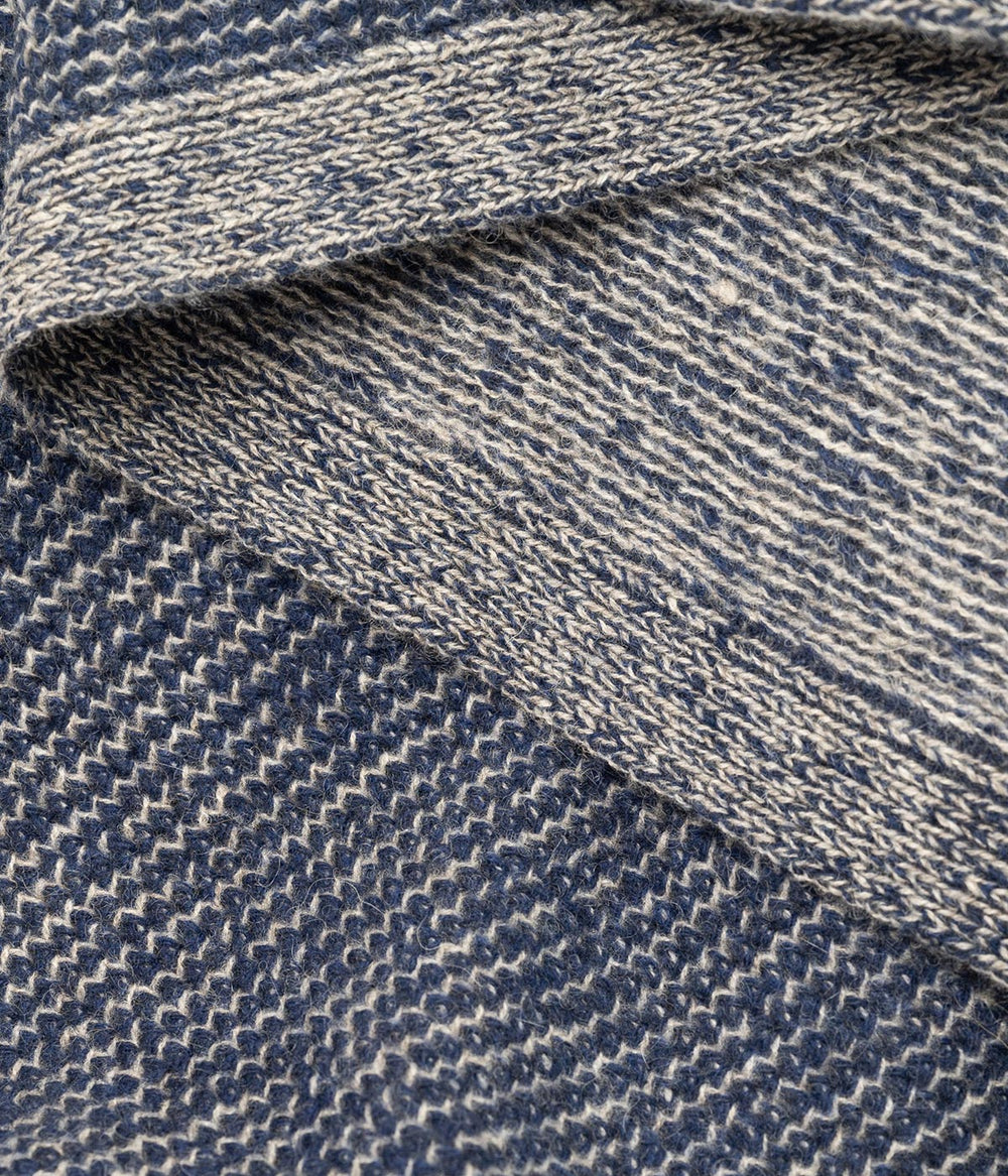 Soft yak down throw blanket in a beehive knit pattern