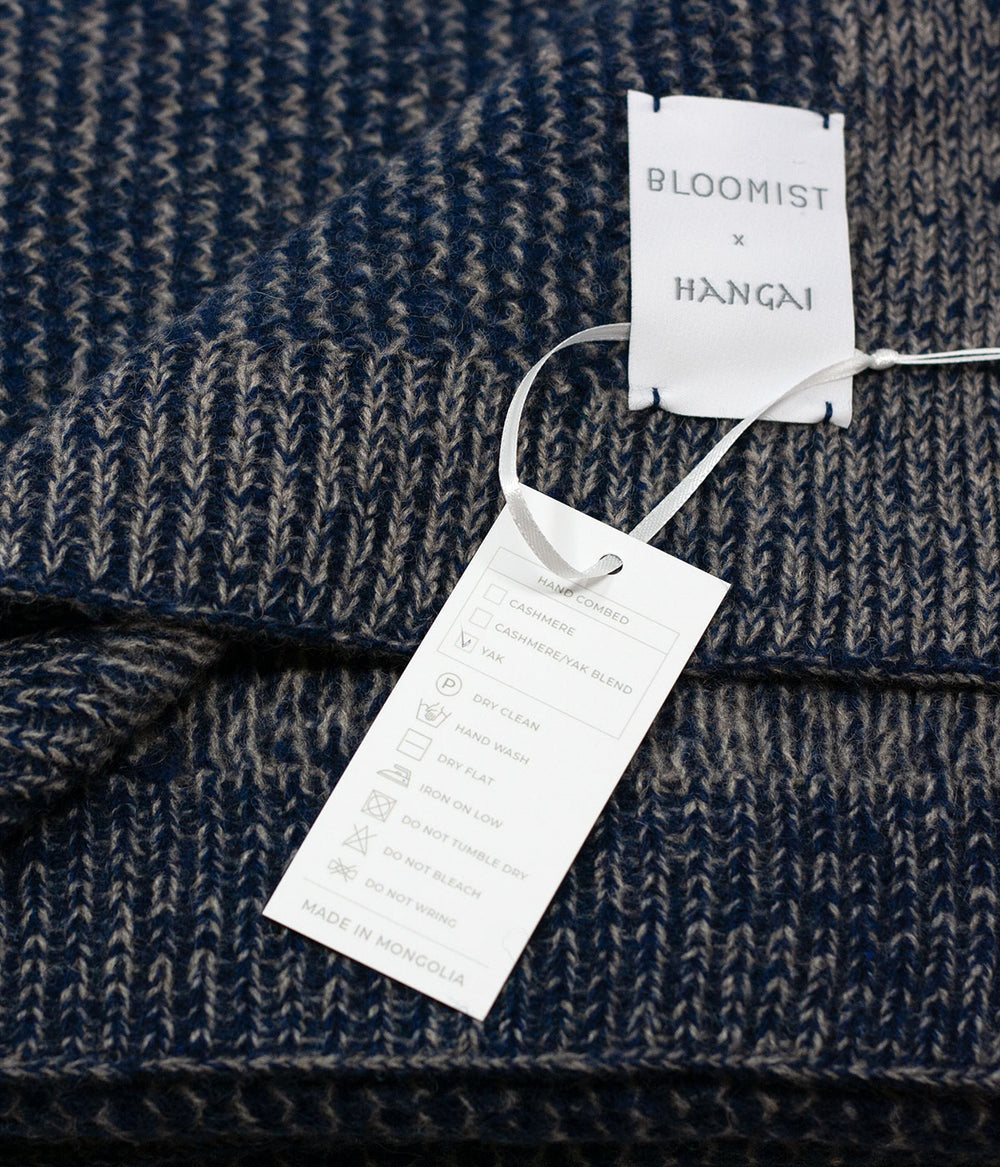 Cobalt Knit Yak Down Throw