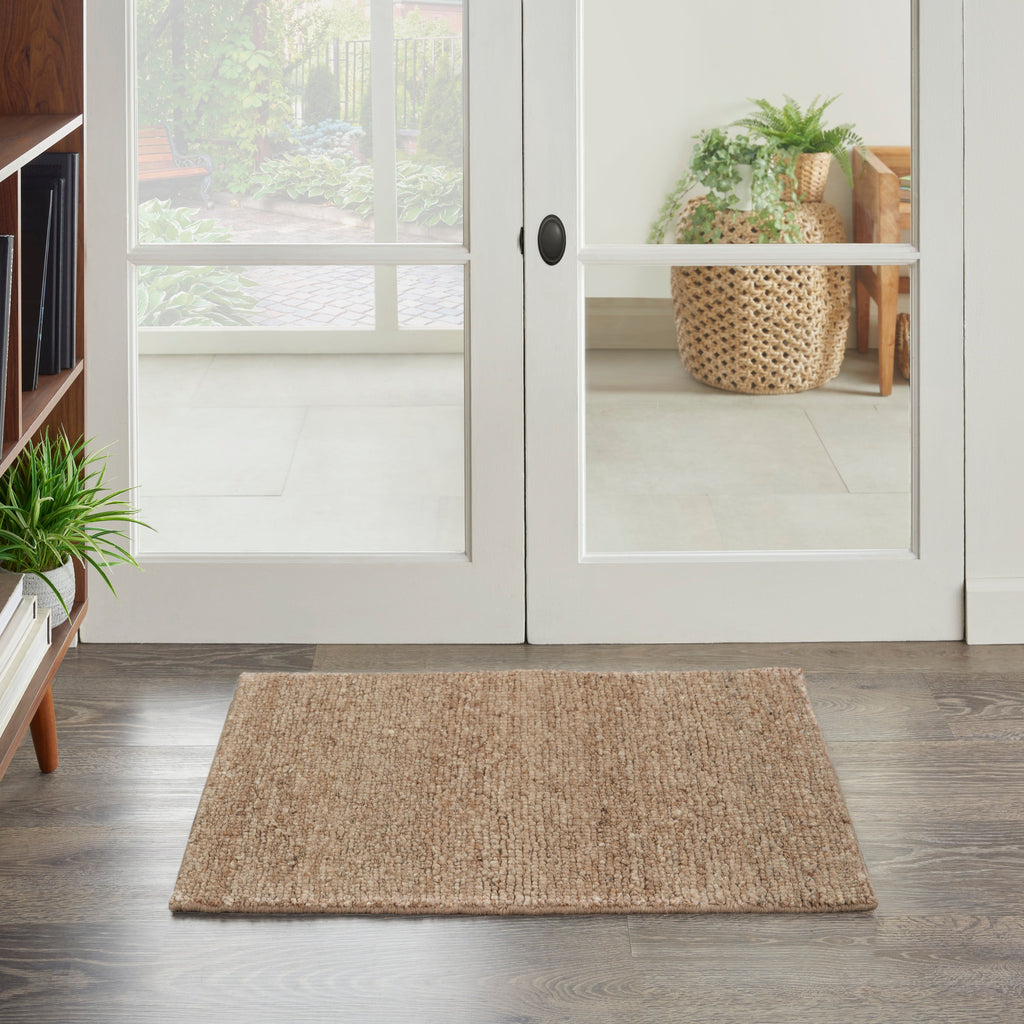 Alanna Solid Farmhouse Beige Area Rug