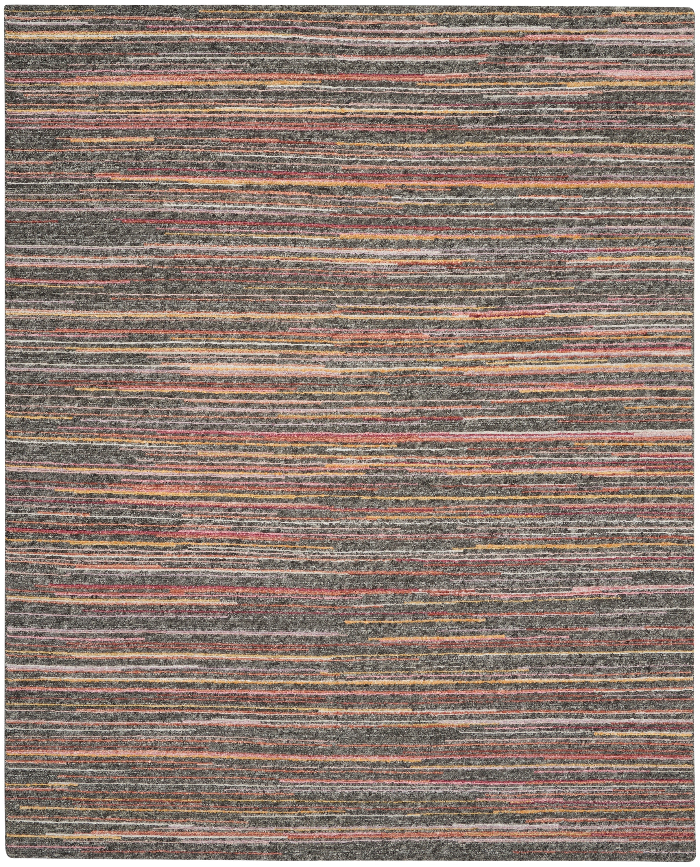 Plateau PAE01 Textured Modern Grey Flame Area Rug