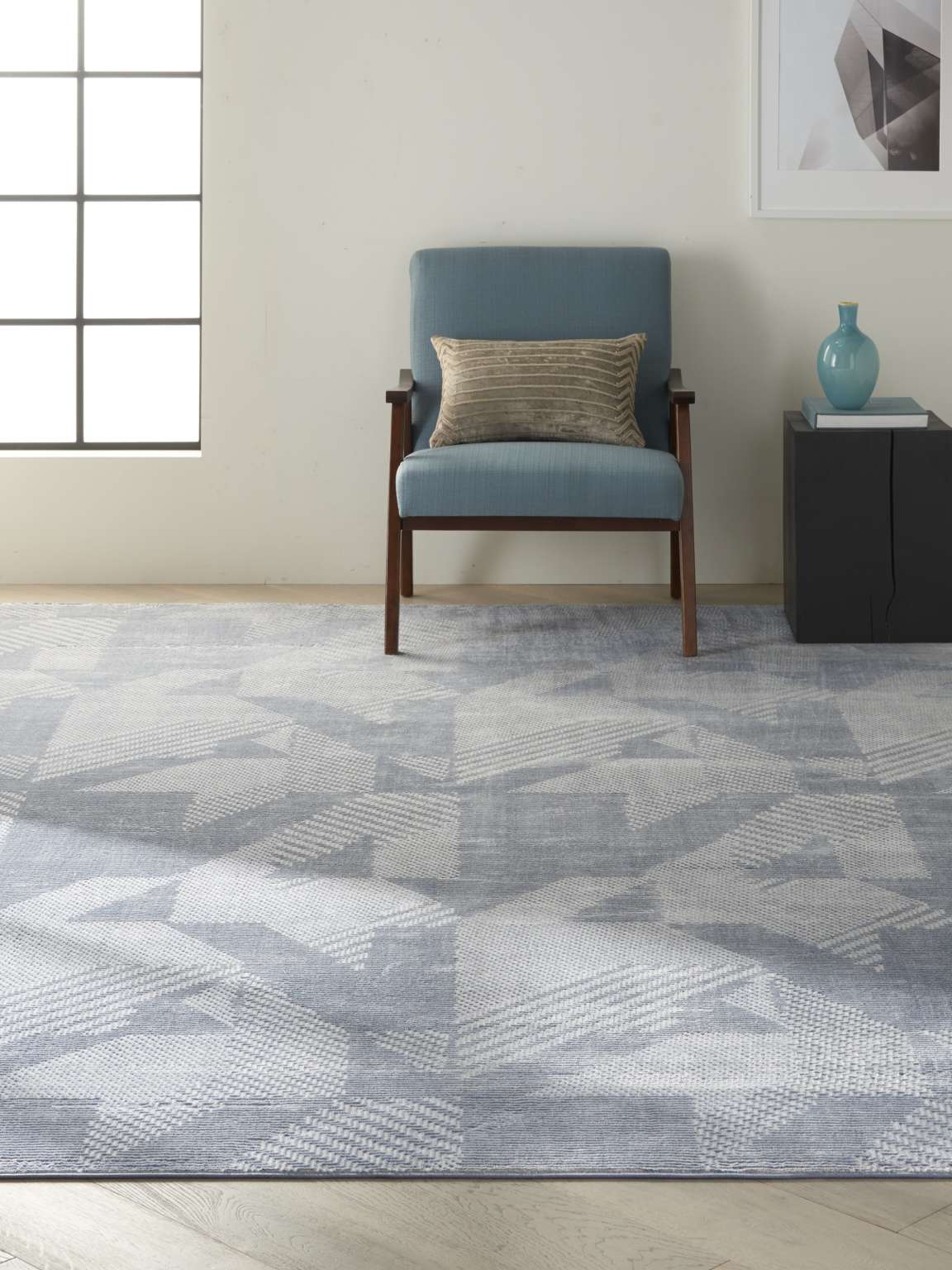 Calvin Klein Orlando Linear Grey/Light Blue Area Rug