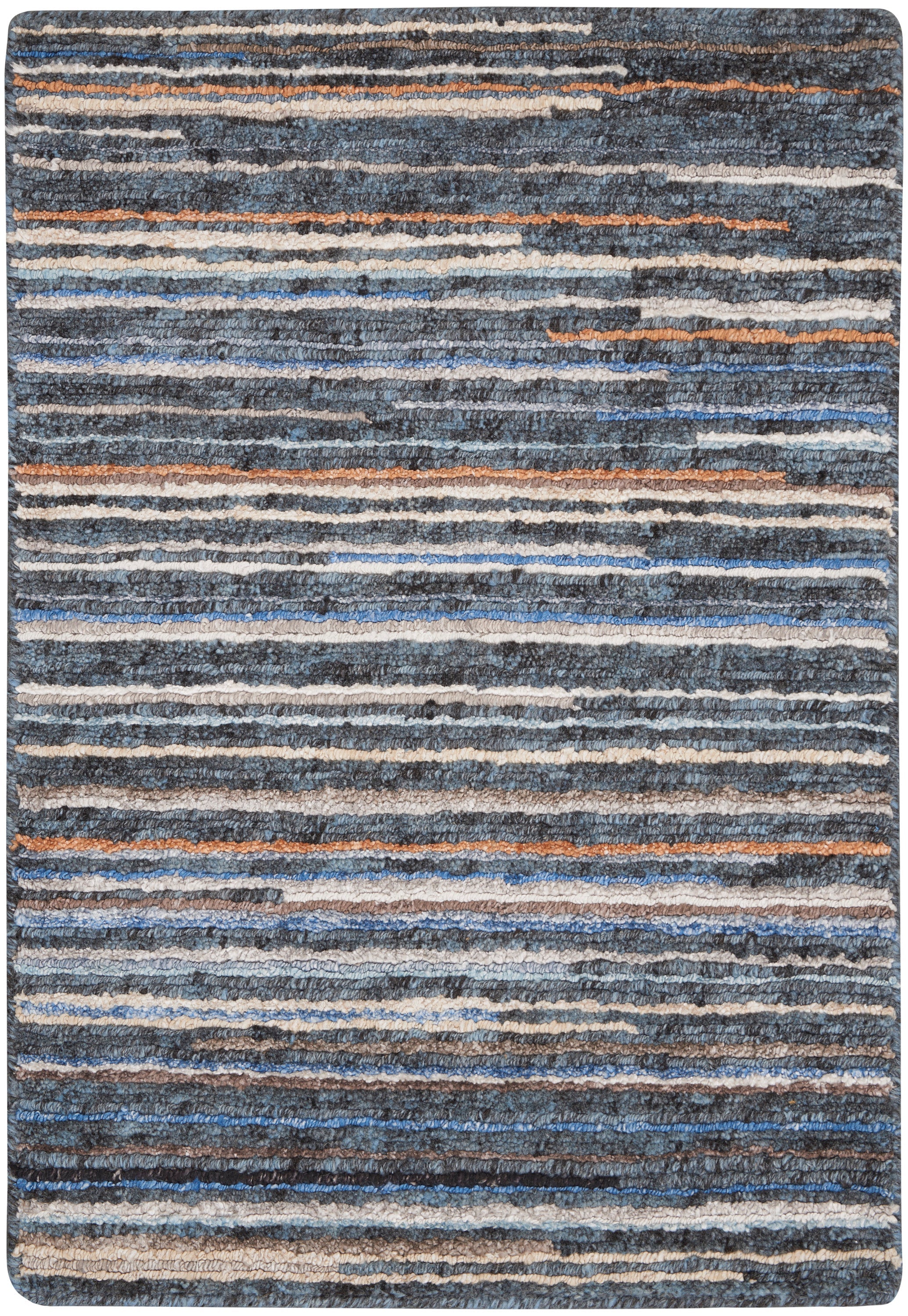 Plateau PAE01 Textured Modern Blue Area Rug