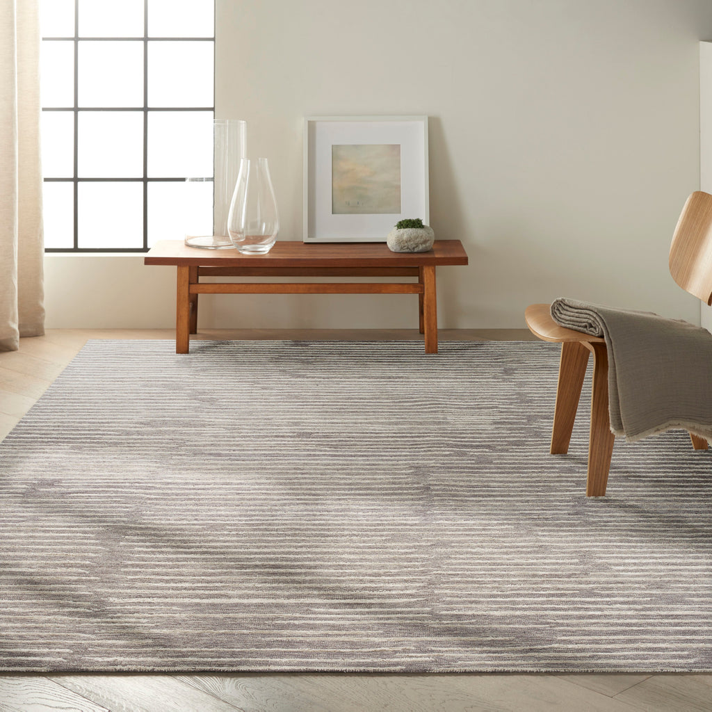 Ck010 Linear LNR01 Textured Modern Grey Area Rug