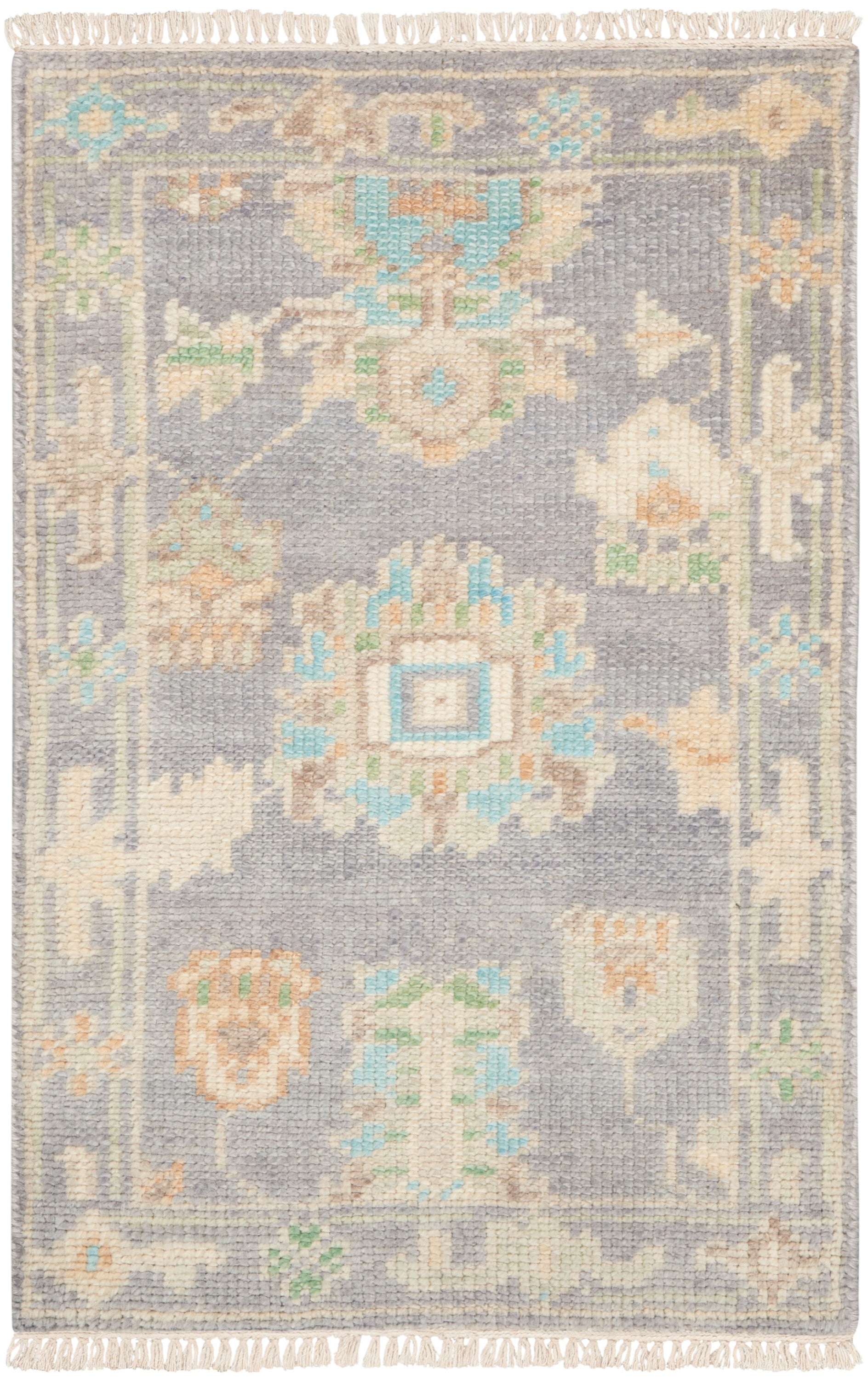 Odessa ODS01 Floral Vintage Grey Multicolor Area Rug