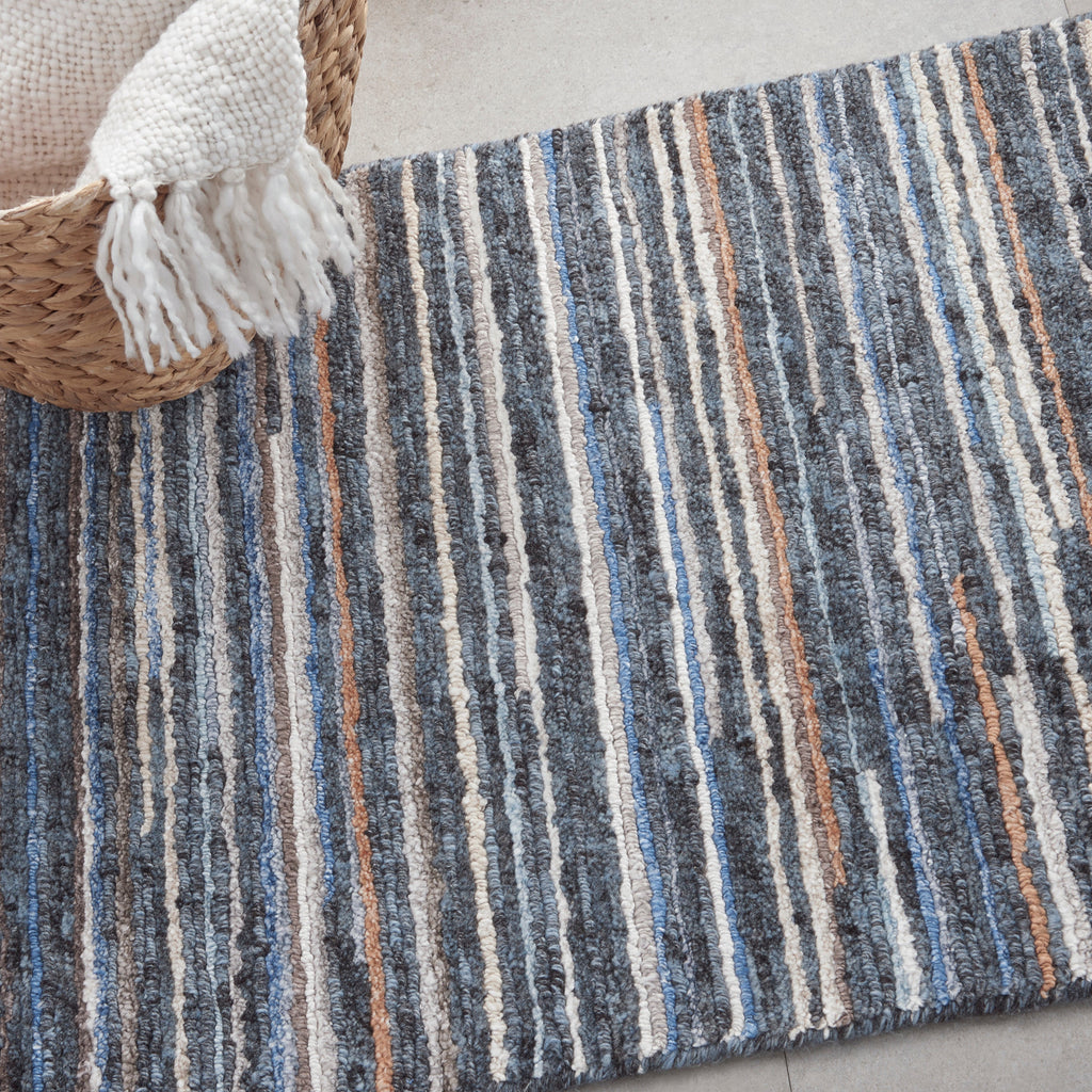 Plateau PAE01 Textured Modern Blue Area Rug