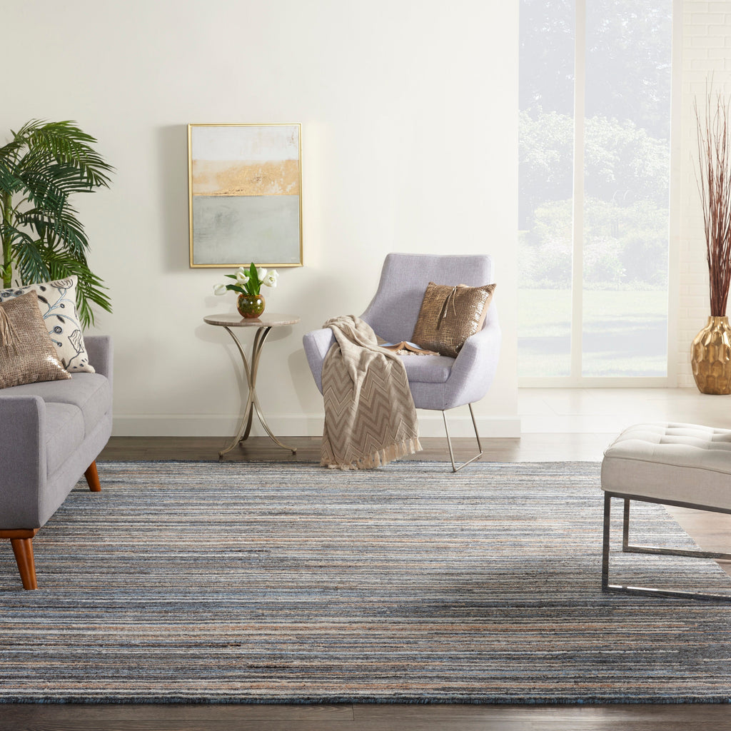 Plateau PAE01 Textured Modern Blue Area Rug