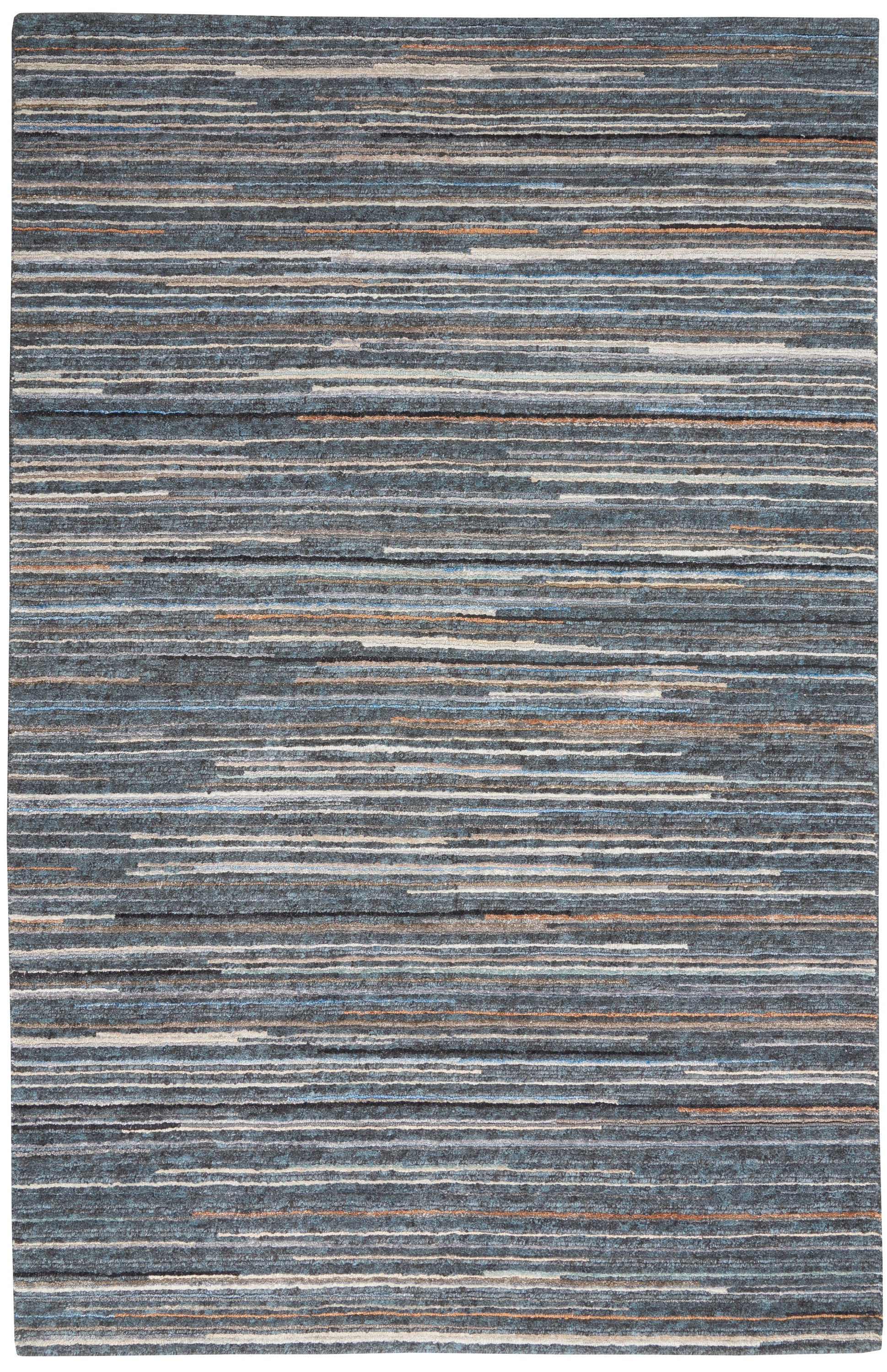 Plateau PAE01 Textured Modern Blue Area Rug