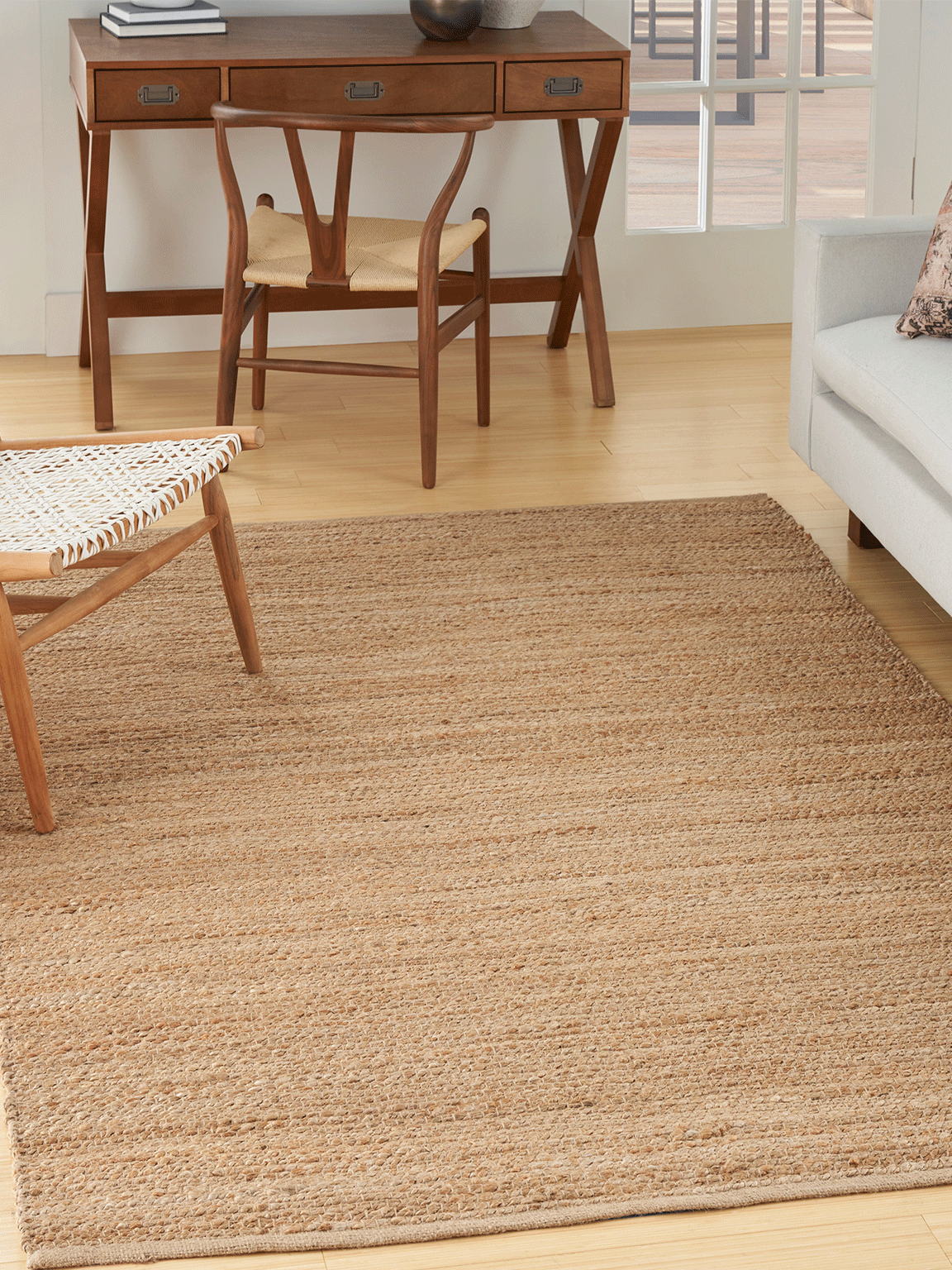 Natural Jute All-over design Farmhouse Natural Area Rug