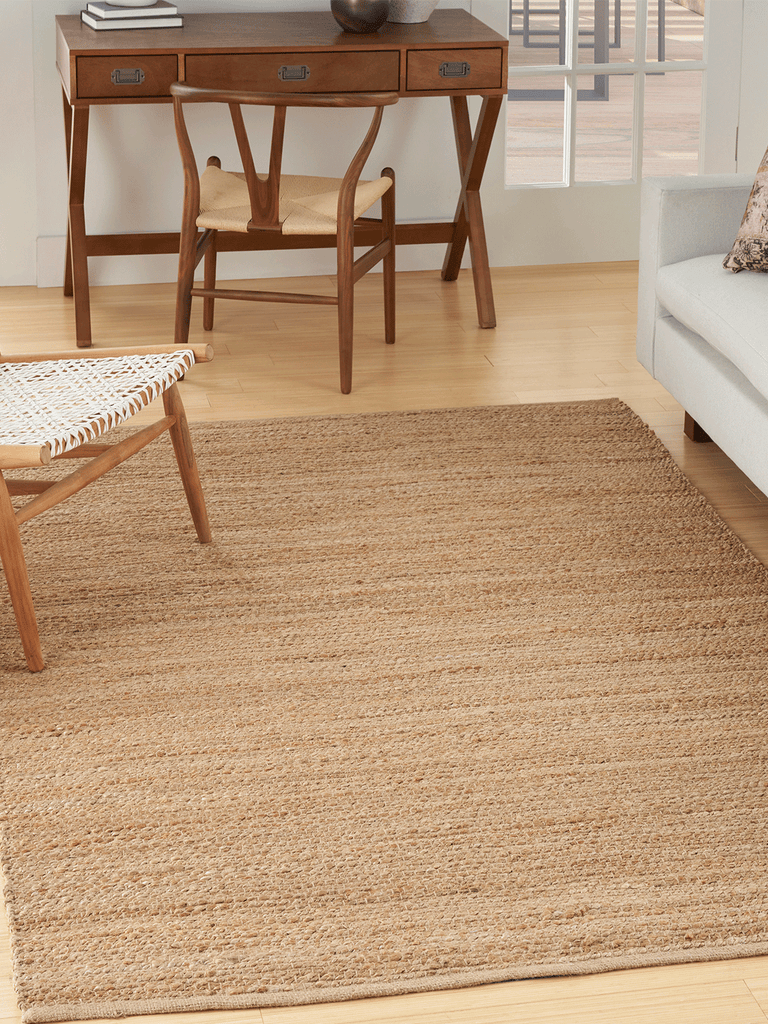 Natural Jute All-over design Farmhouse Natural Area Rug