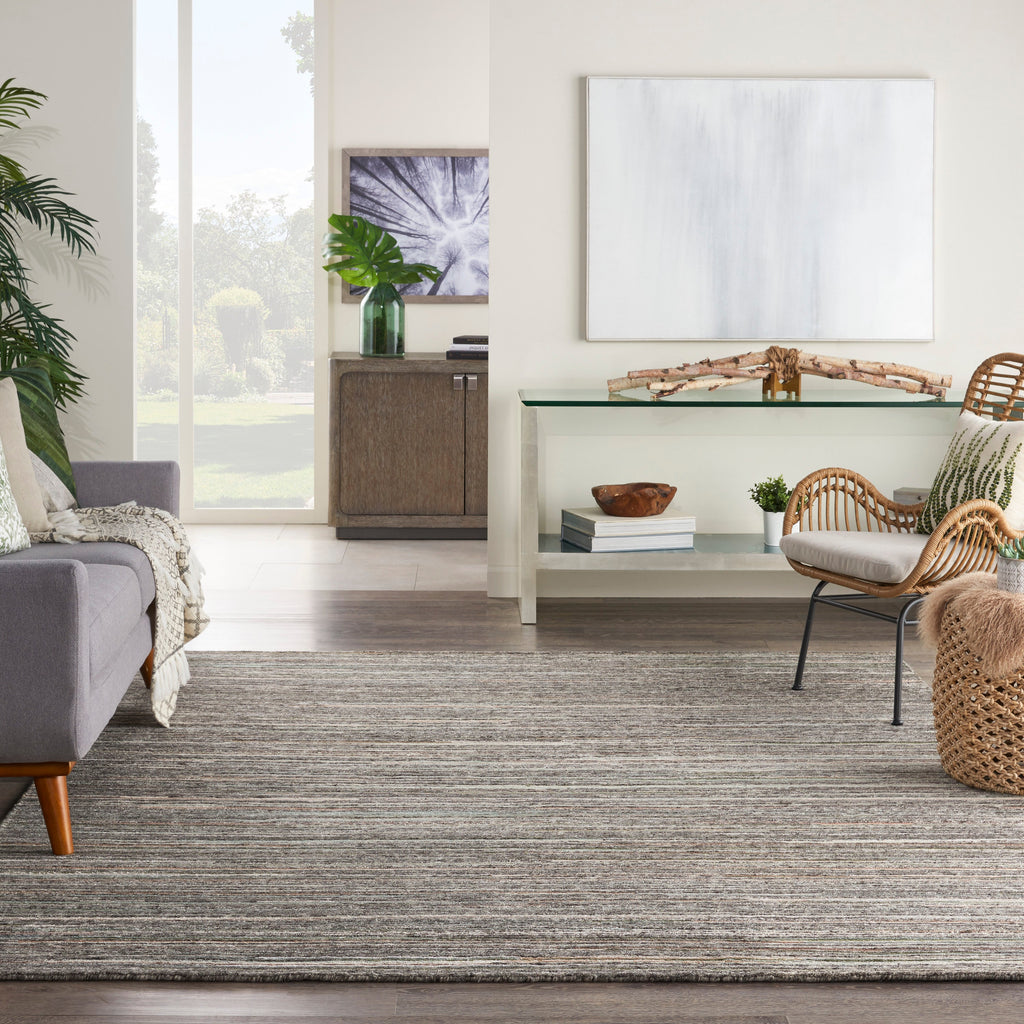 Plateau PAE01 Textured Modern Grey Green Area Rug