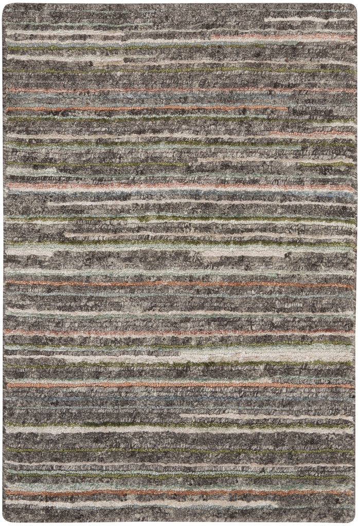 Plateau PAE01 Textured Modern Grey Green Area Rug