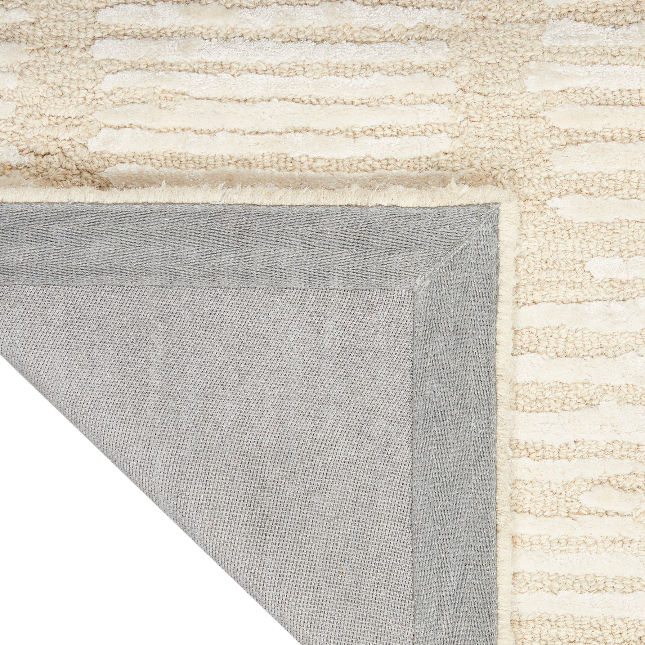 Ck010 Linear LNR01 Textured Modern Ivory Area Rug