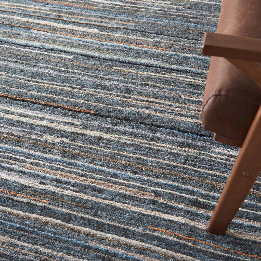 Plateau PAE01 Textured Modern Blue Area Rug