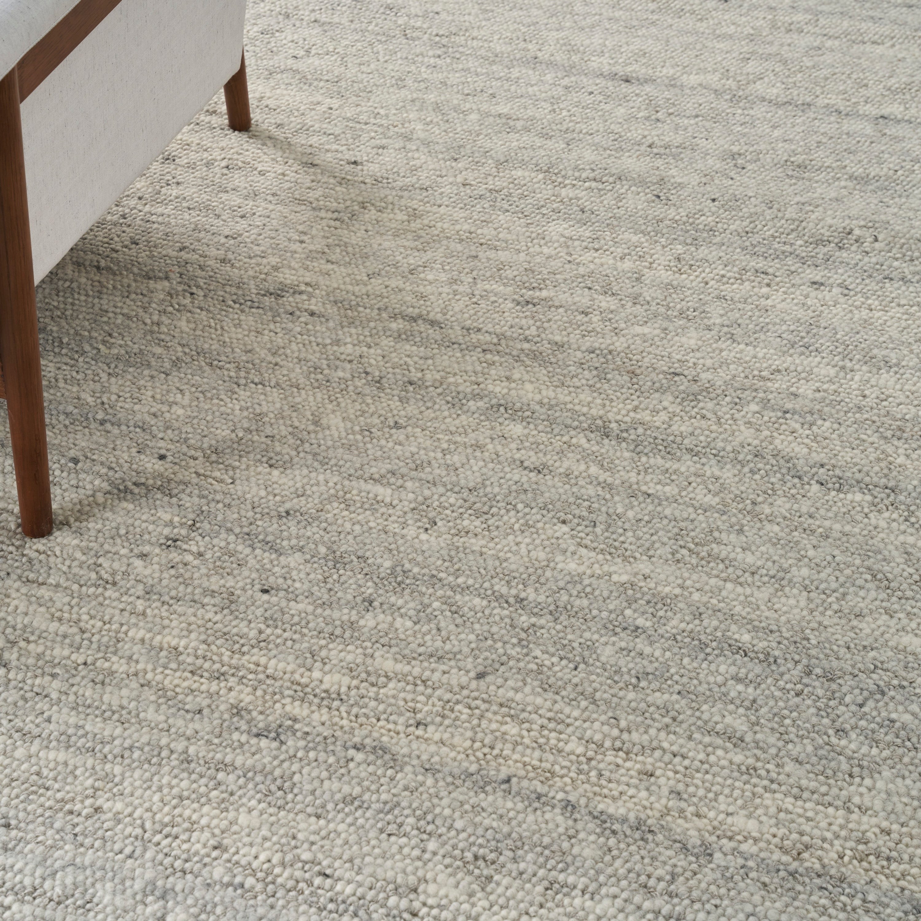 Alanna Solid Farmhouse Silver Area Rug