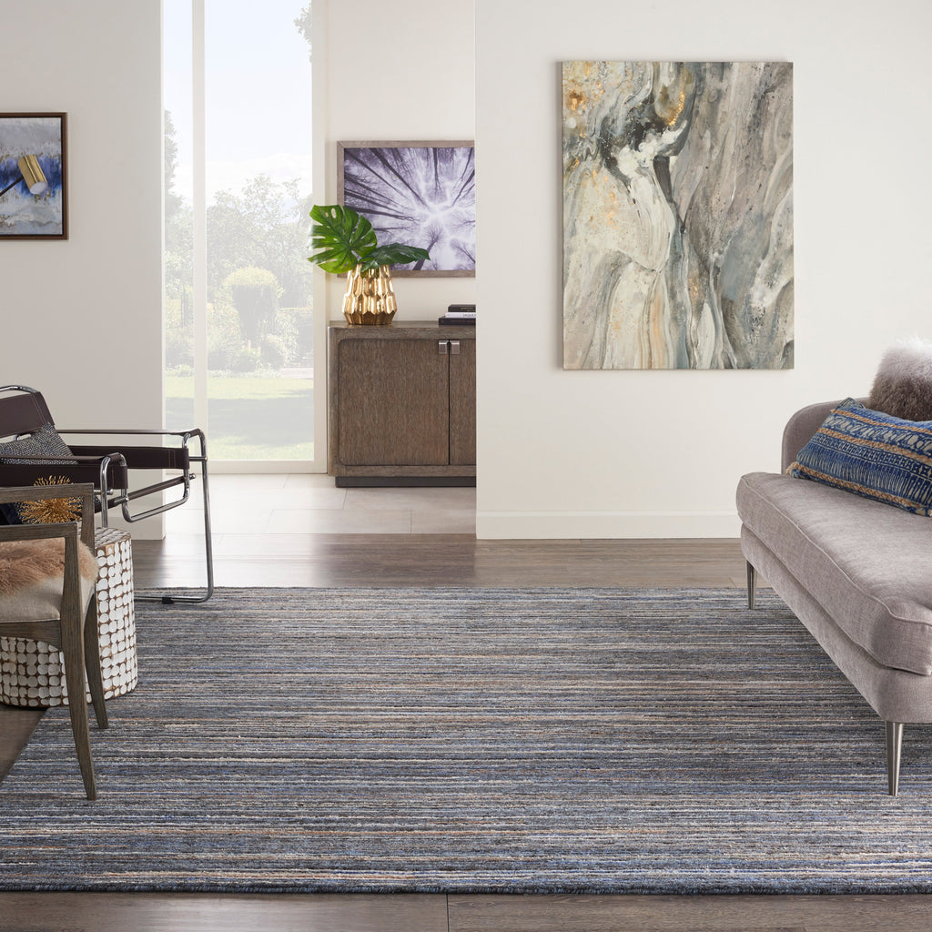 Plateau PAE01 Textured Modern Blue Area Rug