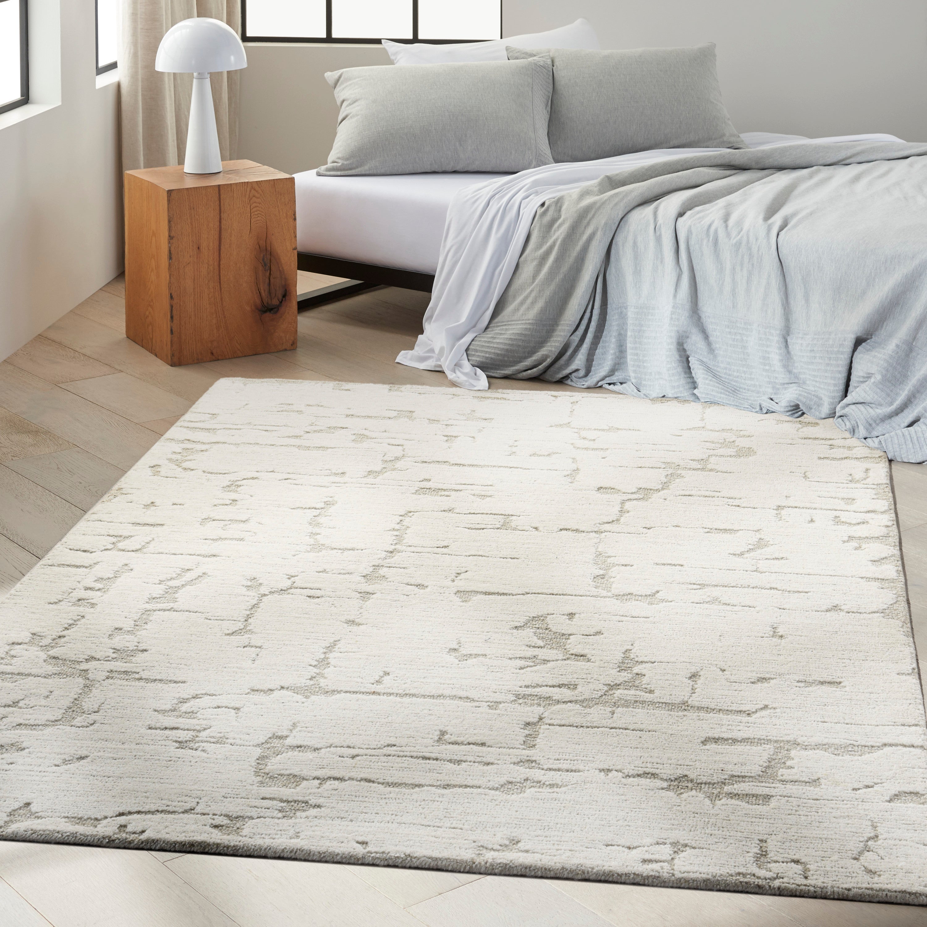 CK009 Sculptural SCL01 Abstract Modern Ivory Area Rug