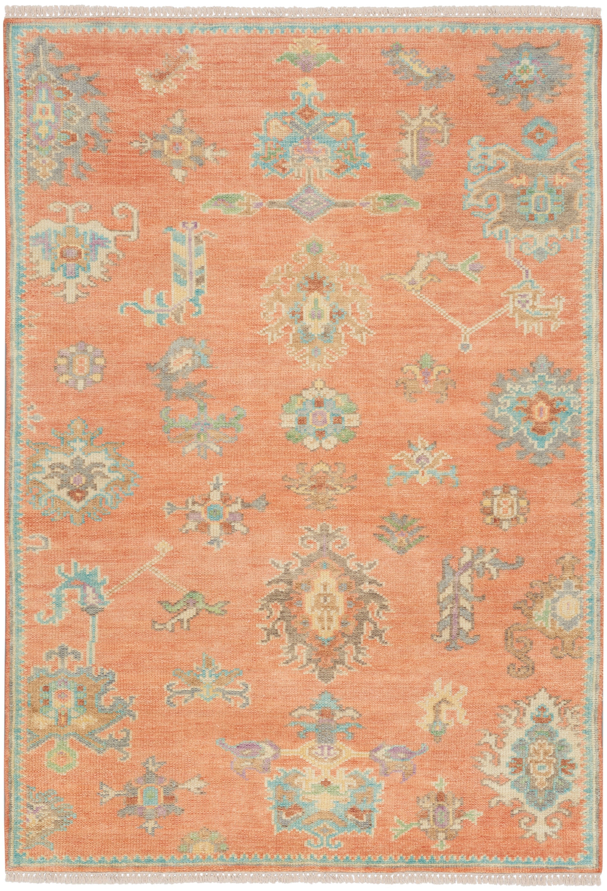 Odessa ODS04 Floral Vintage Brick Multicolor Area Rug