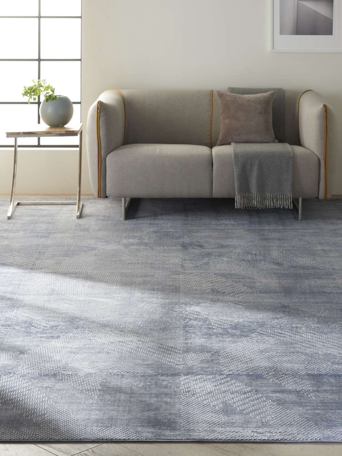 Calvin Klein Orlando Linear Grey/Blue Area Rug