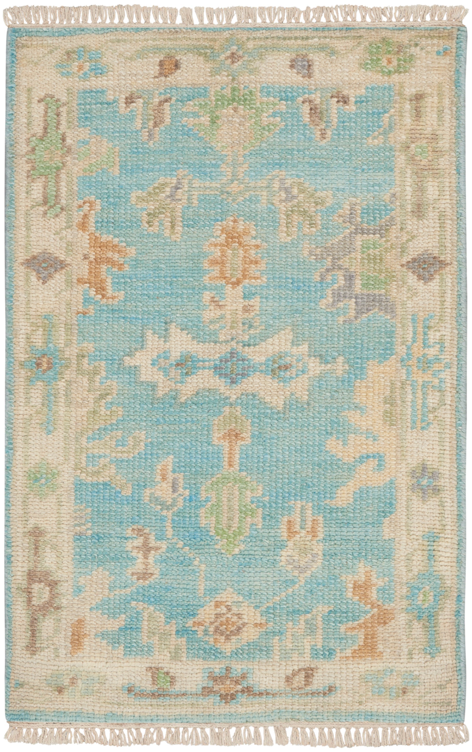 Odessa ODS03 Floral Vintage Blue Multicolor Area Rug