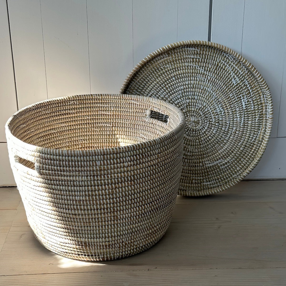 Lidded Senegalese Basket, Low - Bloomist