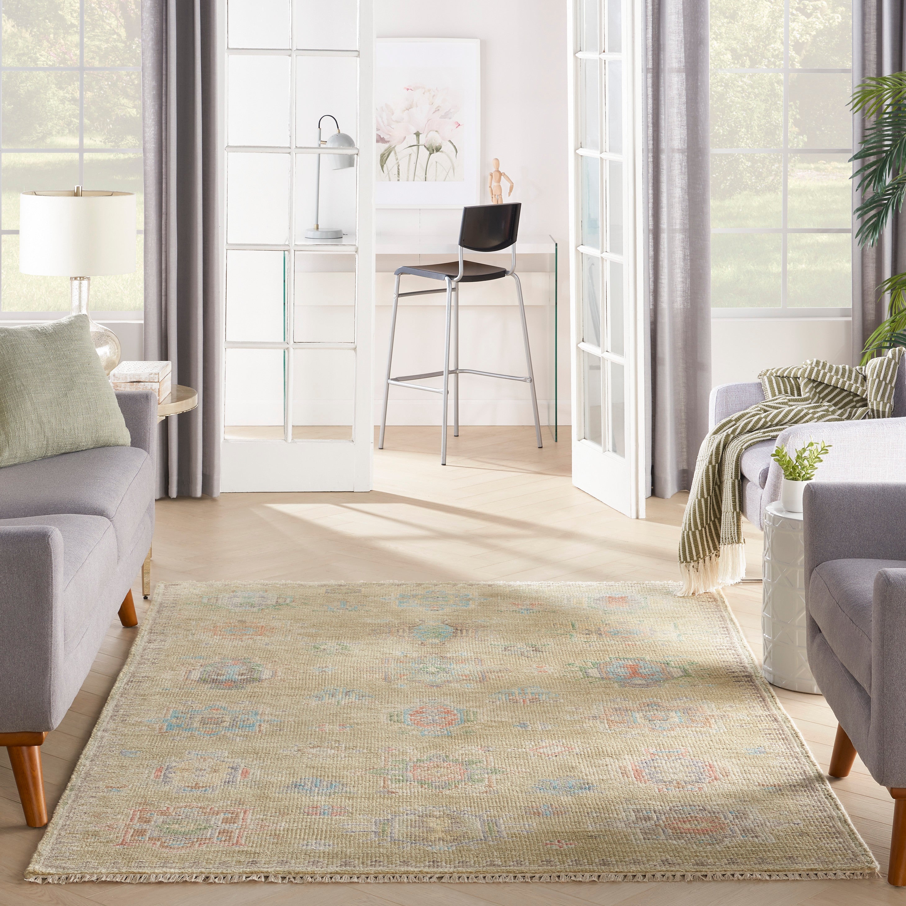 Odessa ODS05 Floral Vintage Sage Area Rug