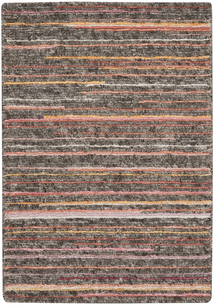 Plateau PAE01 Textured Modern Grey Flame Area Rug