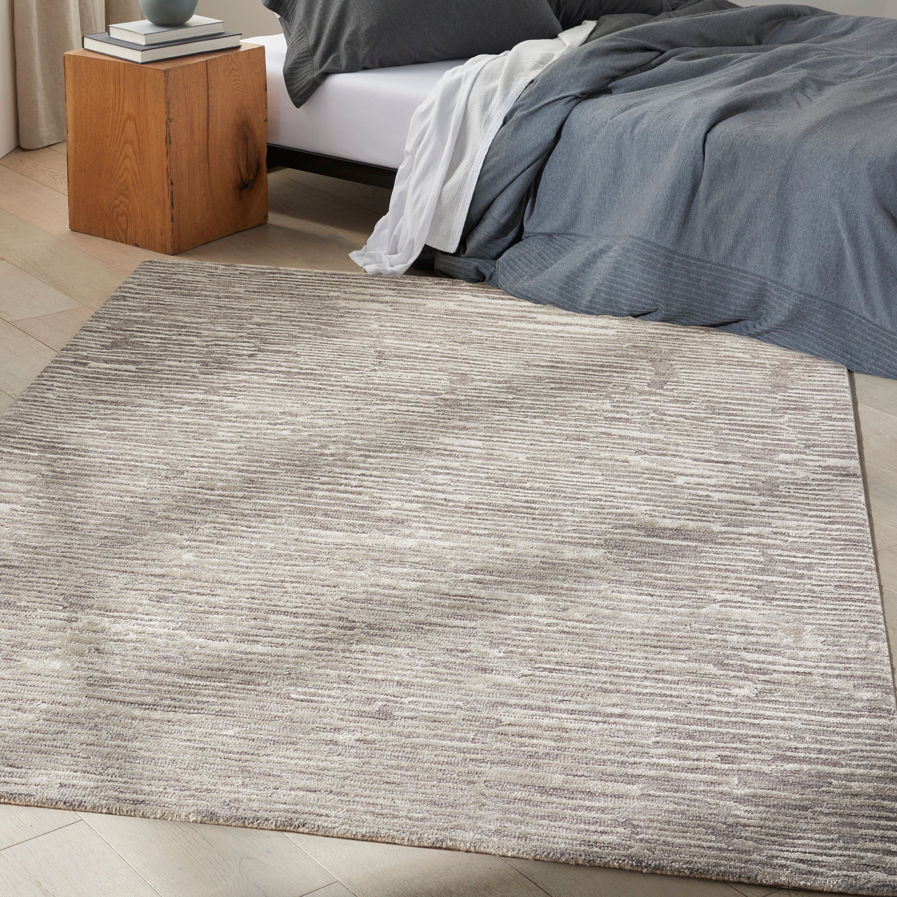 Ck010 Linear LNR01 Textured Modern Grey Area Rug