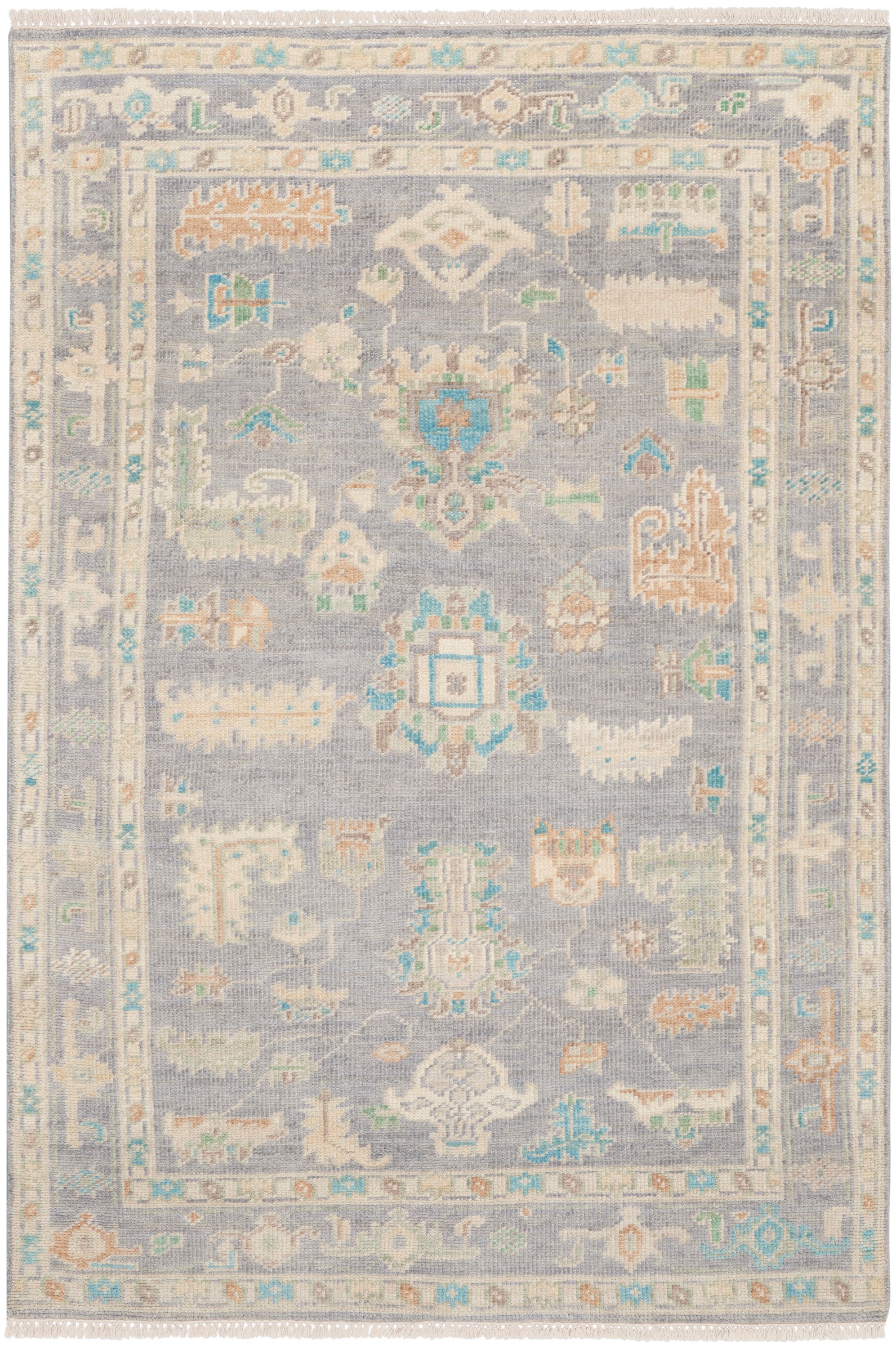 Odessa ODS01 Floral Vintage Grey Multicolor Area Rug