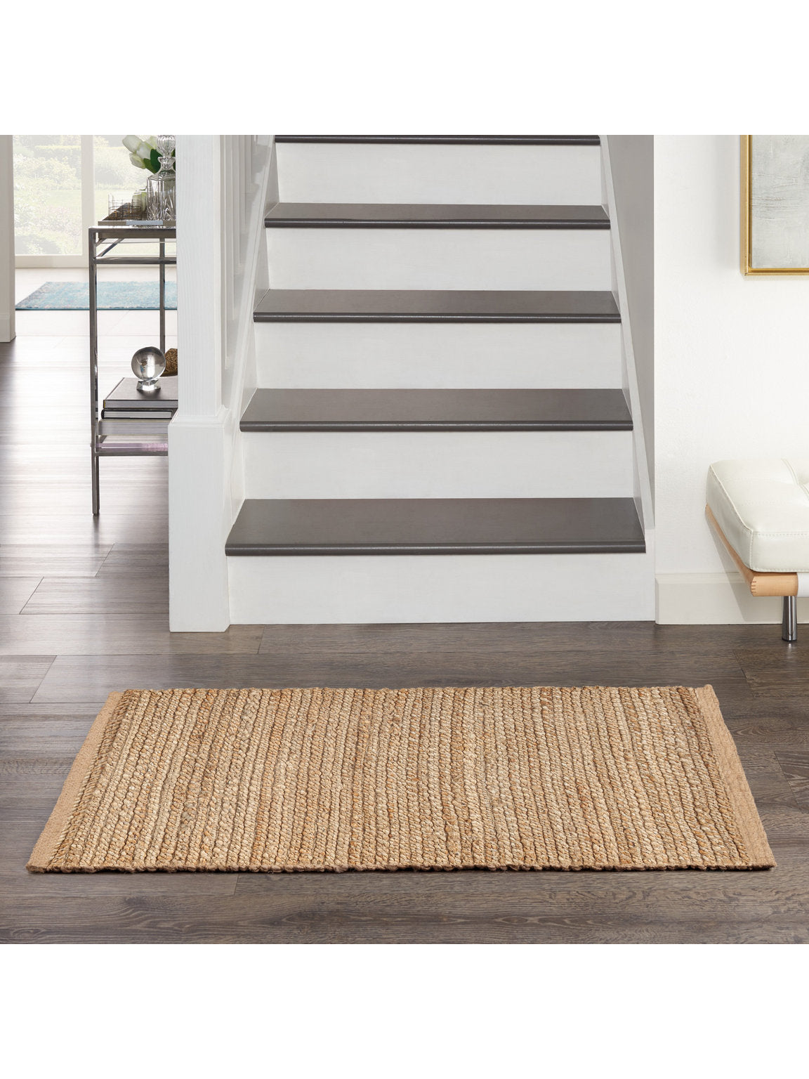 Natural Jute All-over design Farmhouse Natural Area Rug