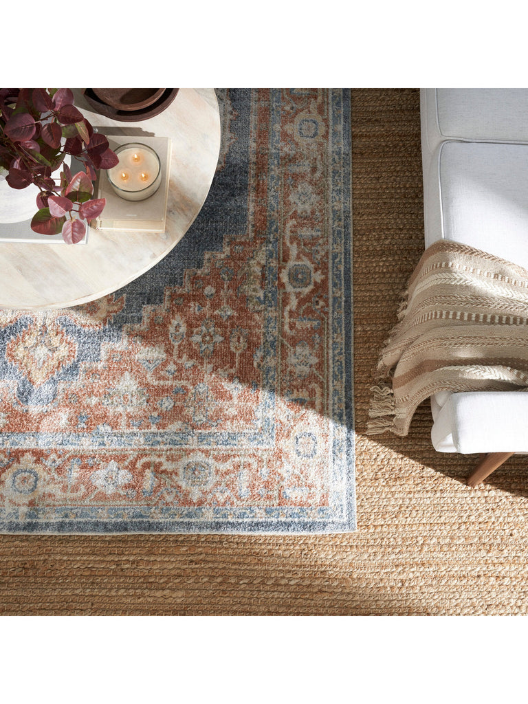 Natural Jute All-over design Farmhouse Natural Area Rug