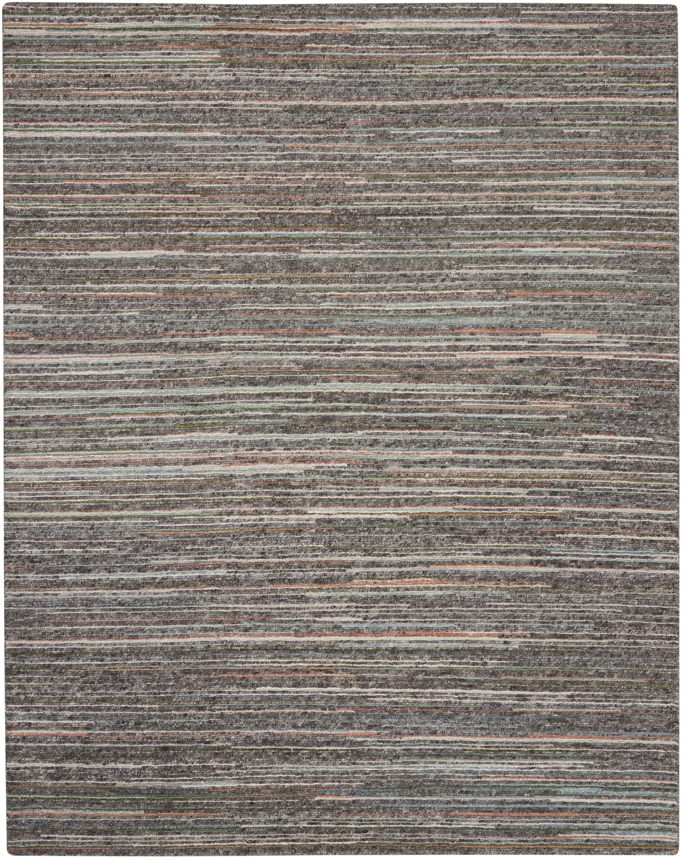 Plateau PAE01 Textured Modern Grey Green Area Rug