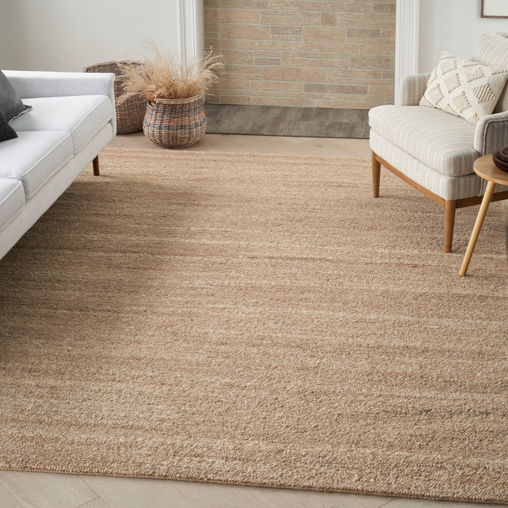 Alanna Solid Farmhouse Beige Area Rug