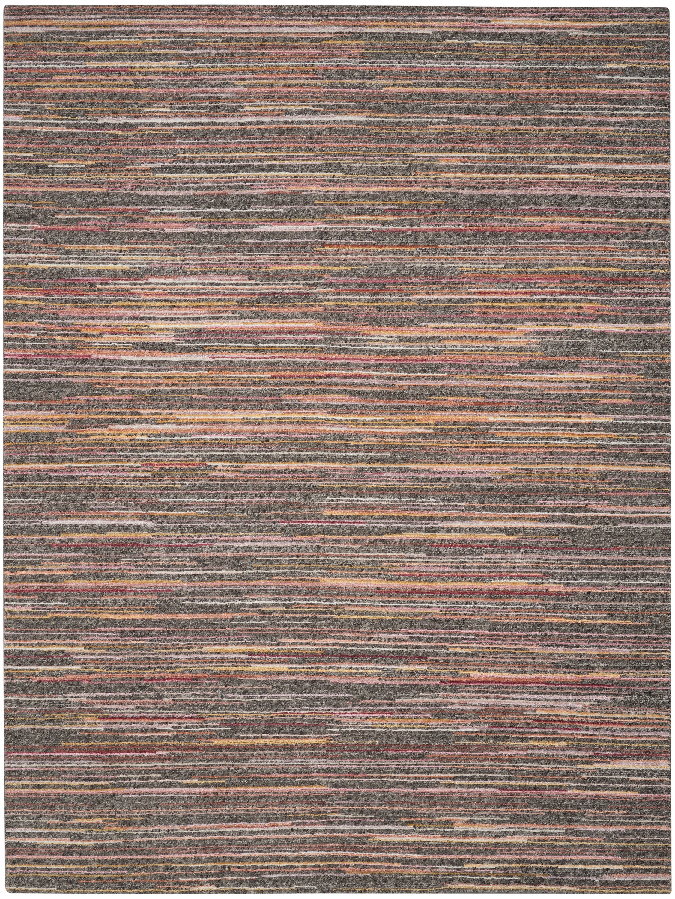 Plateau PAE01 Textured Modern Grey Flame Area Rug