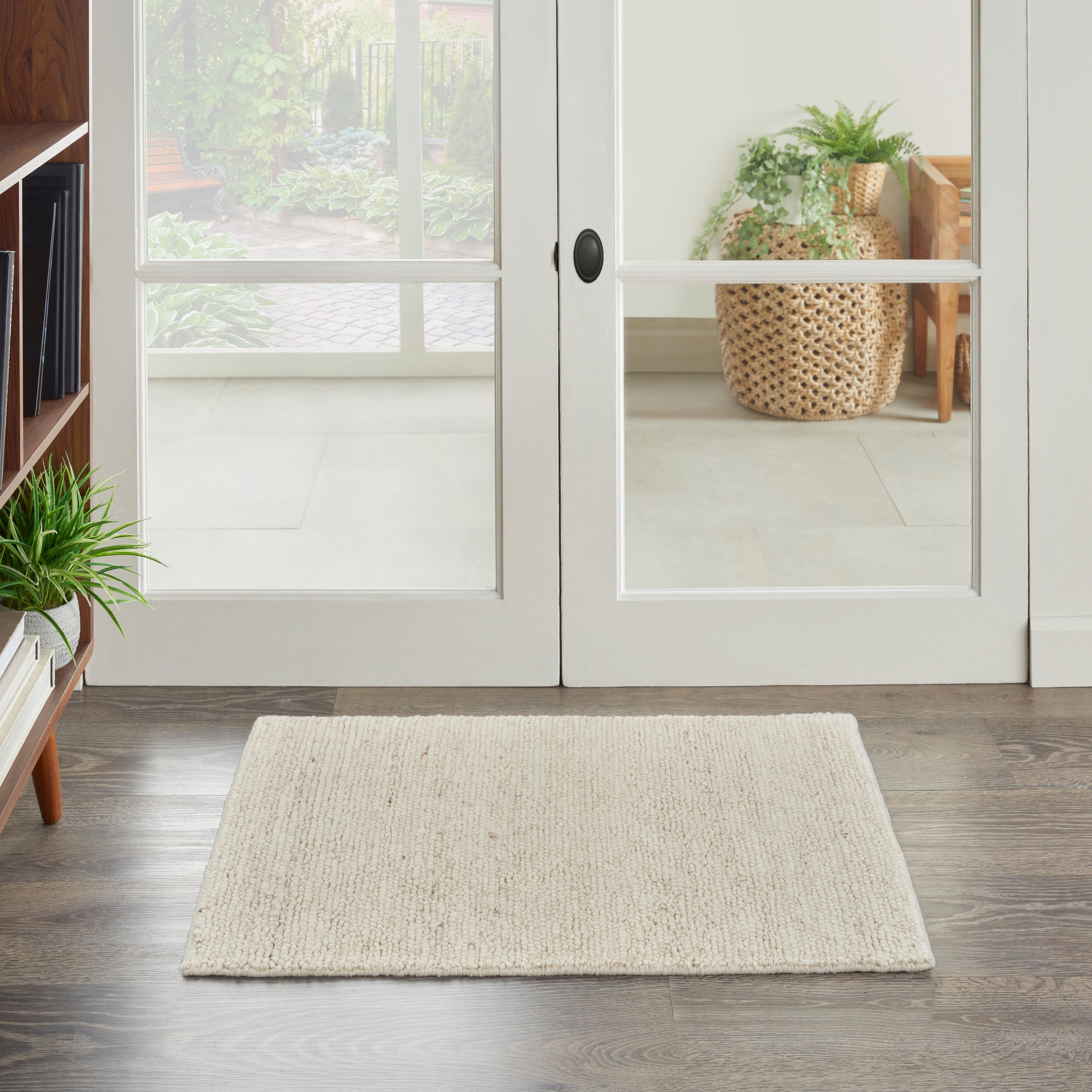 Alanna Solid Farmhouse Ivory Area Rug