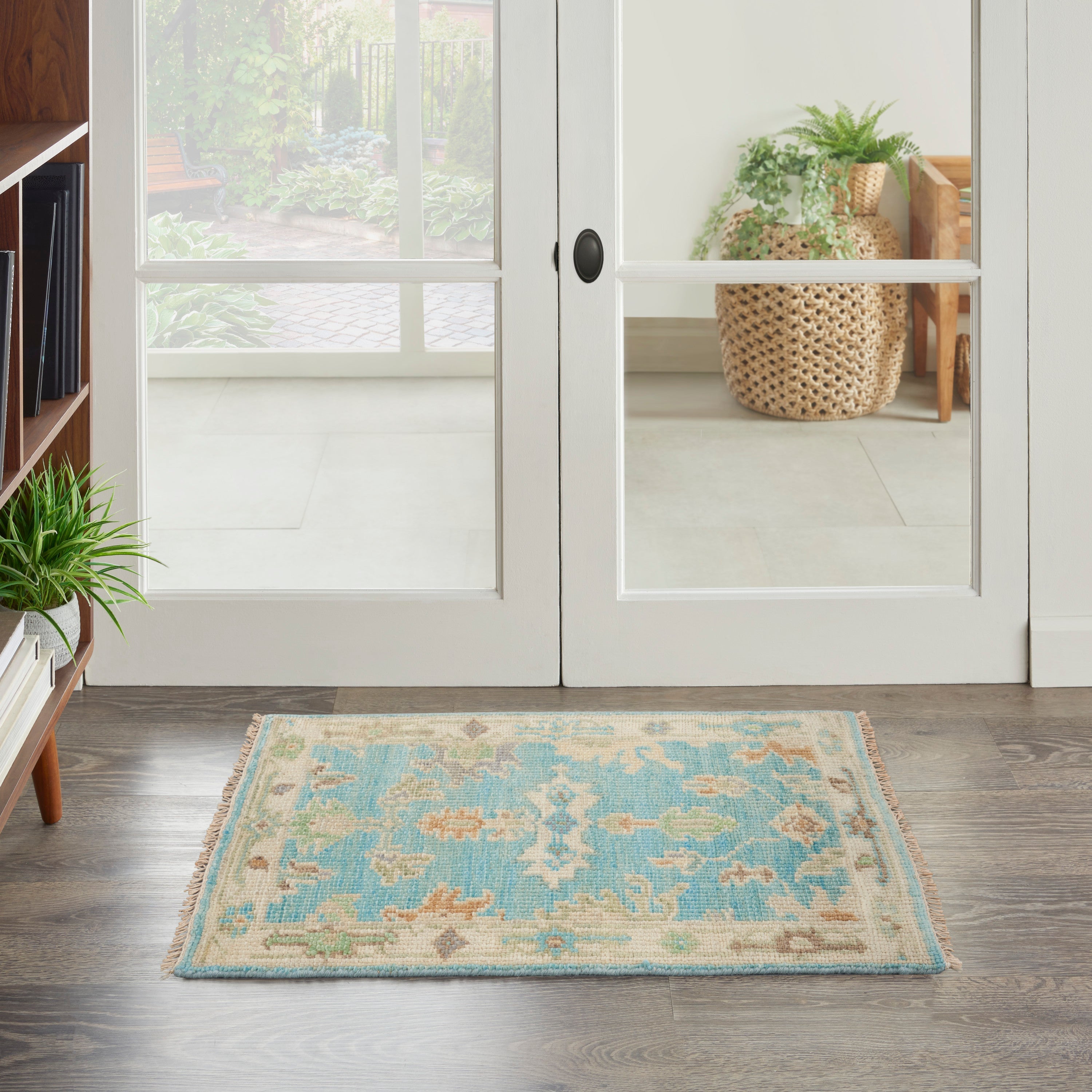 Odessa ODS03 Floral Vintage Blue Multicolor Area Rug