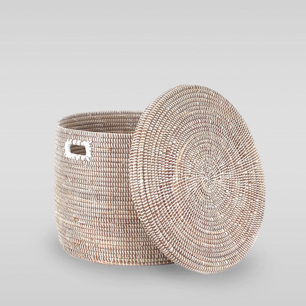 Lidded Senegalese Basket, Low - Bloomist