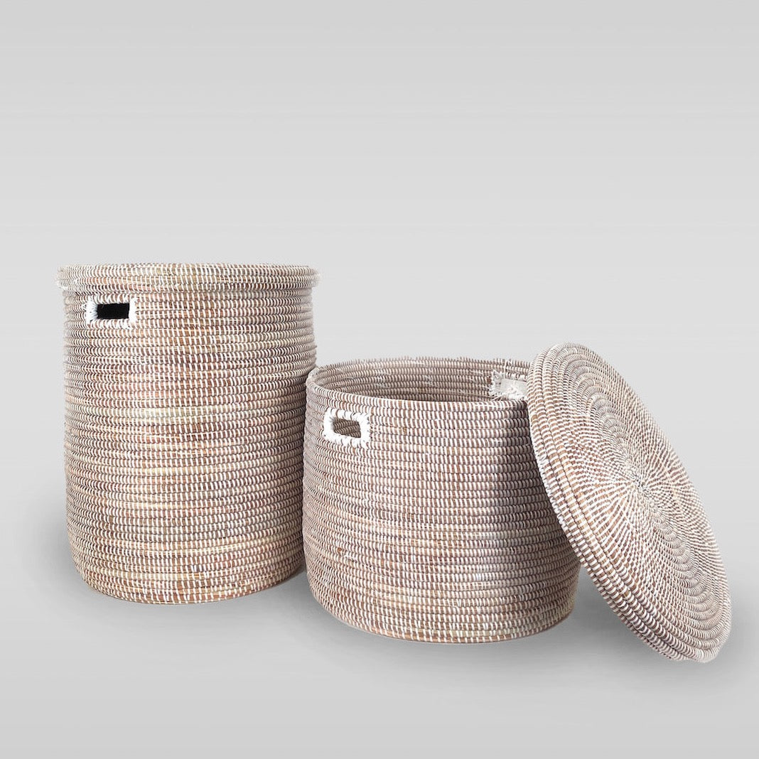 Lidded Senegalese Basket, Low - Bloomist