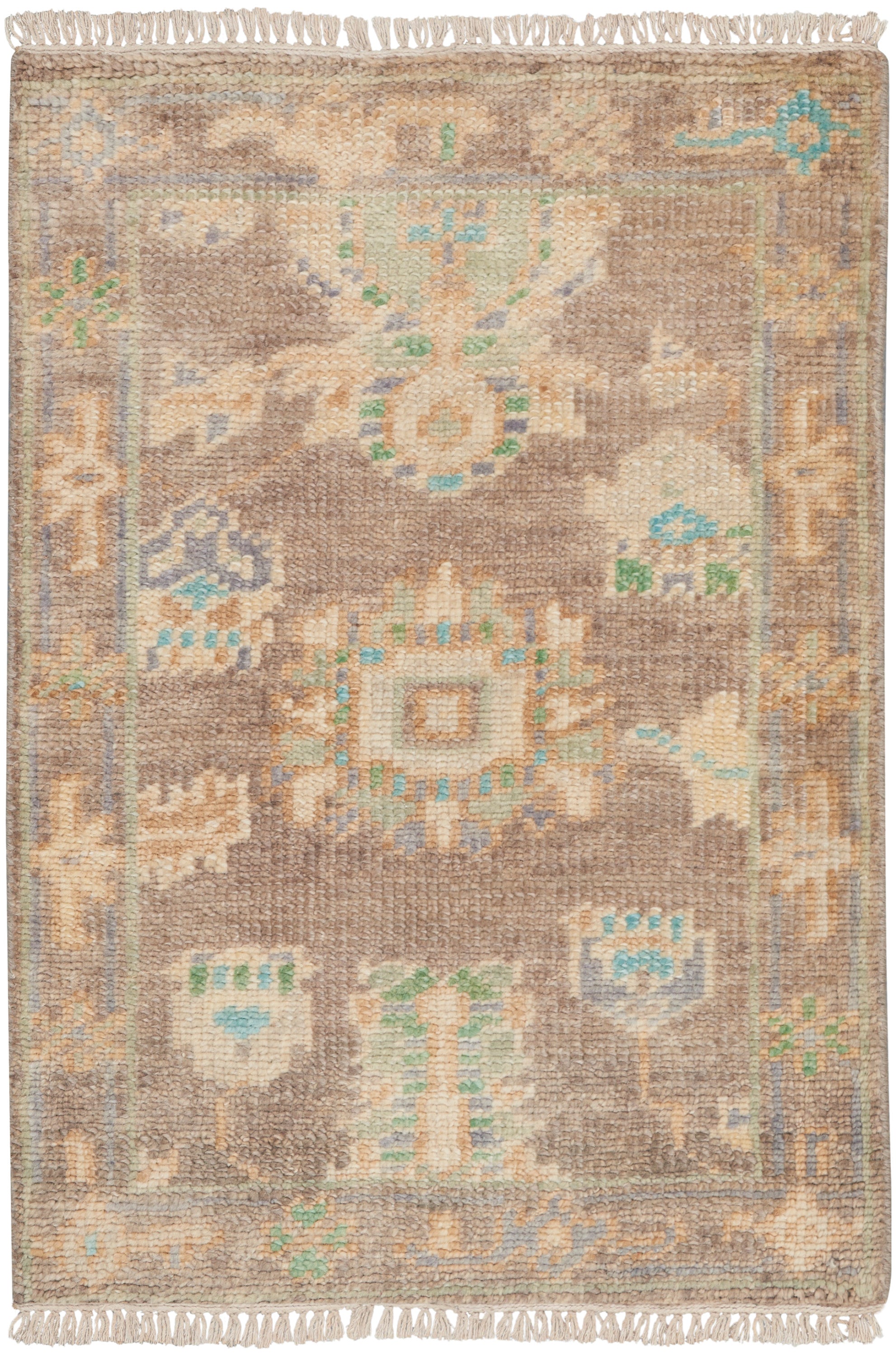 Odessa ODS01 Floral Vintage Ivory Mocha Area Rug