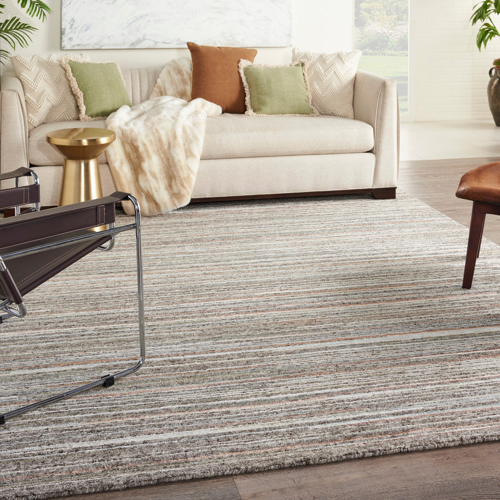 Plateau PAE01 Textured Modern Grey Green Area Rug