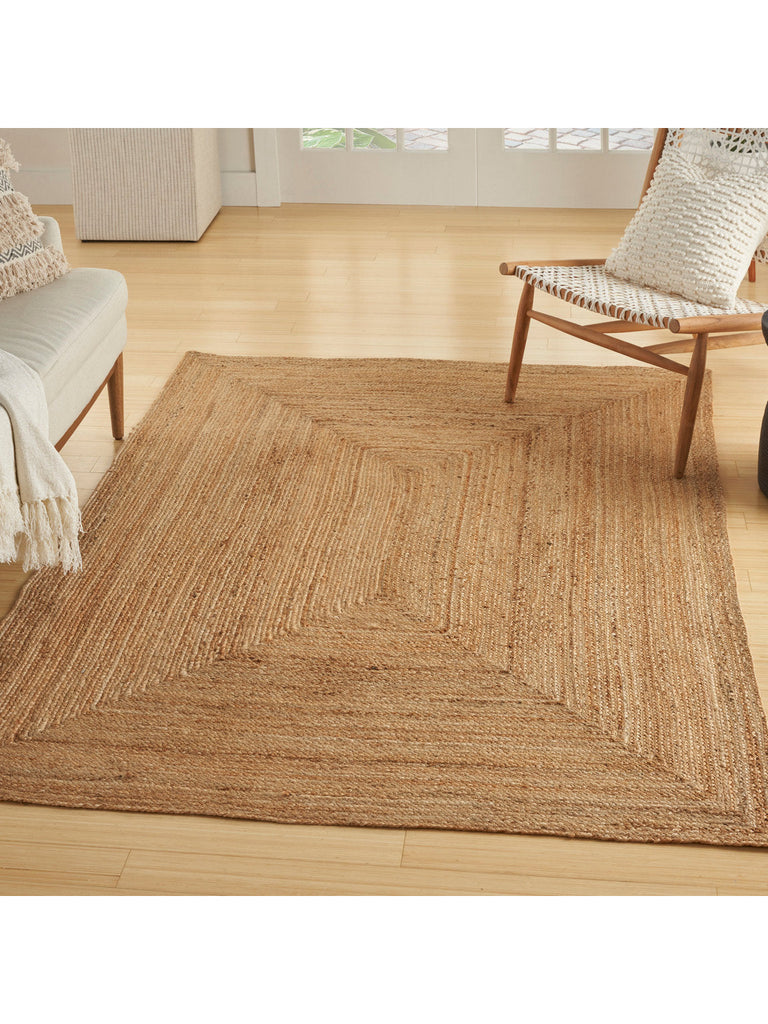 Natural Jute NJT03 Solid Farmhouse Natural Area Rug