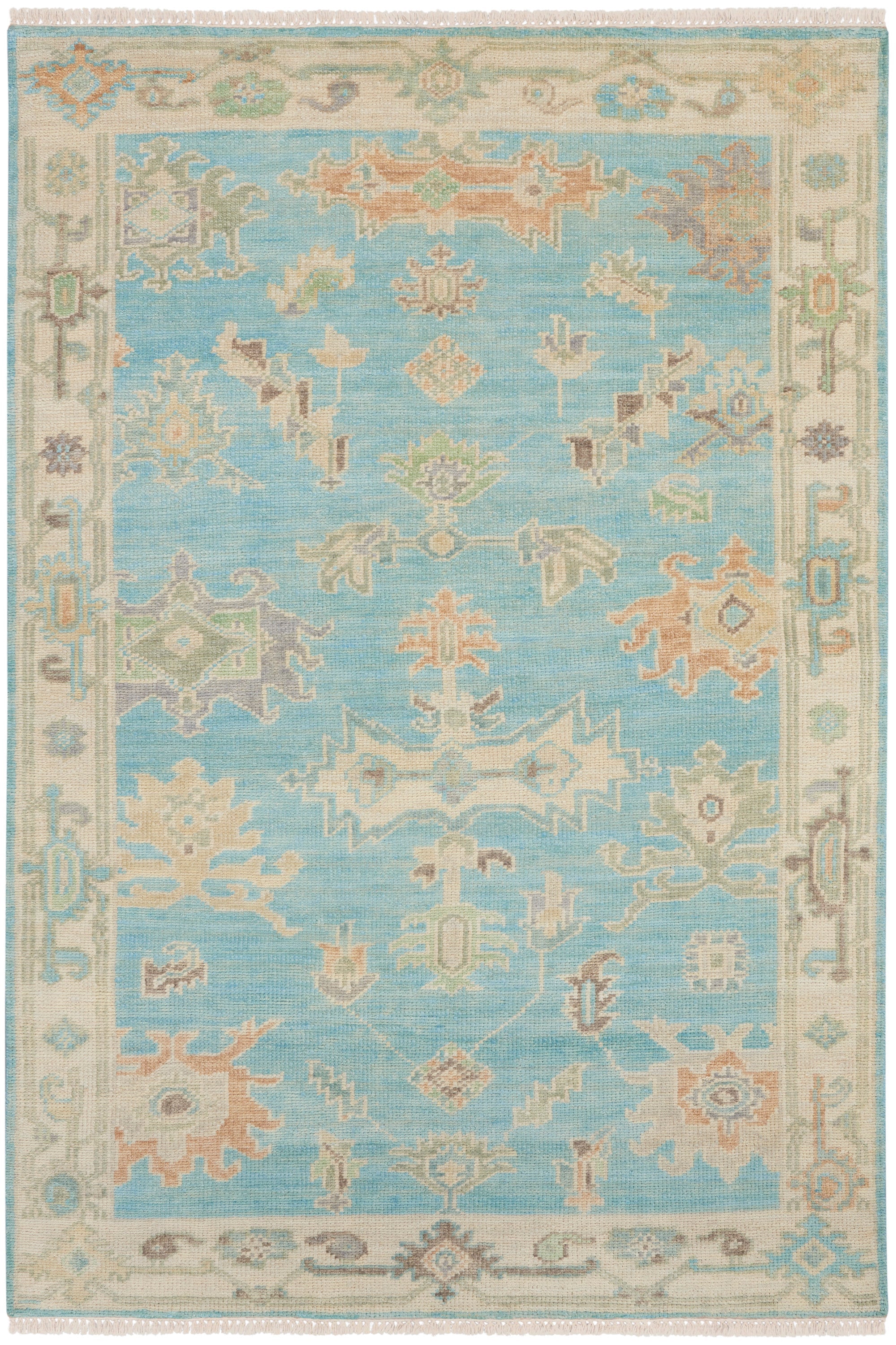 Odessa ODS03 Floral Vintage Blue Multicolor Area Rug