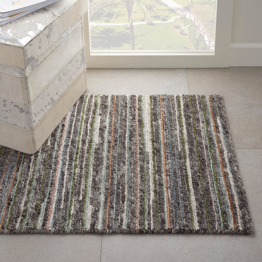 Plateau PAE01 Textured Modern Grey Green Area Rug