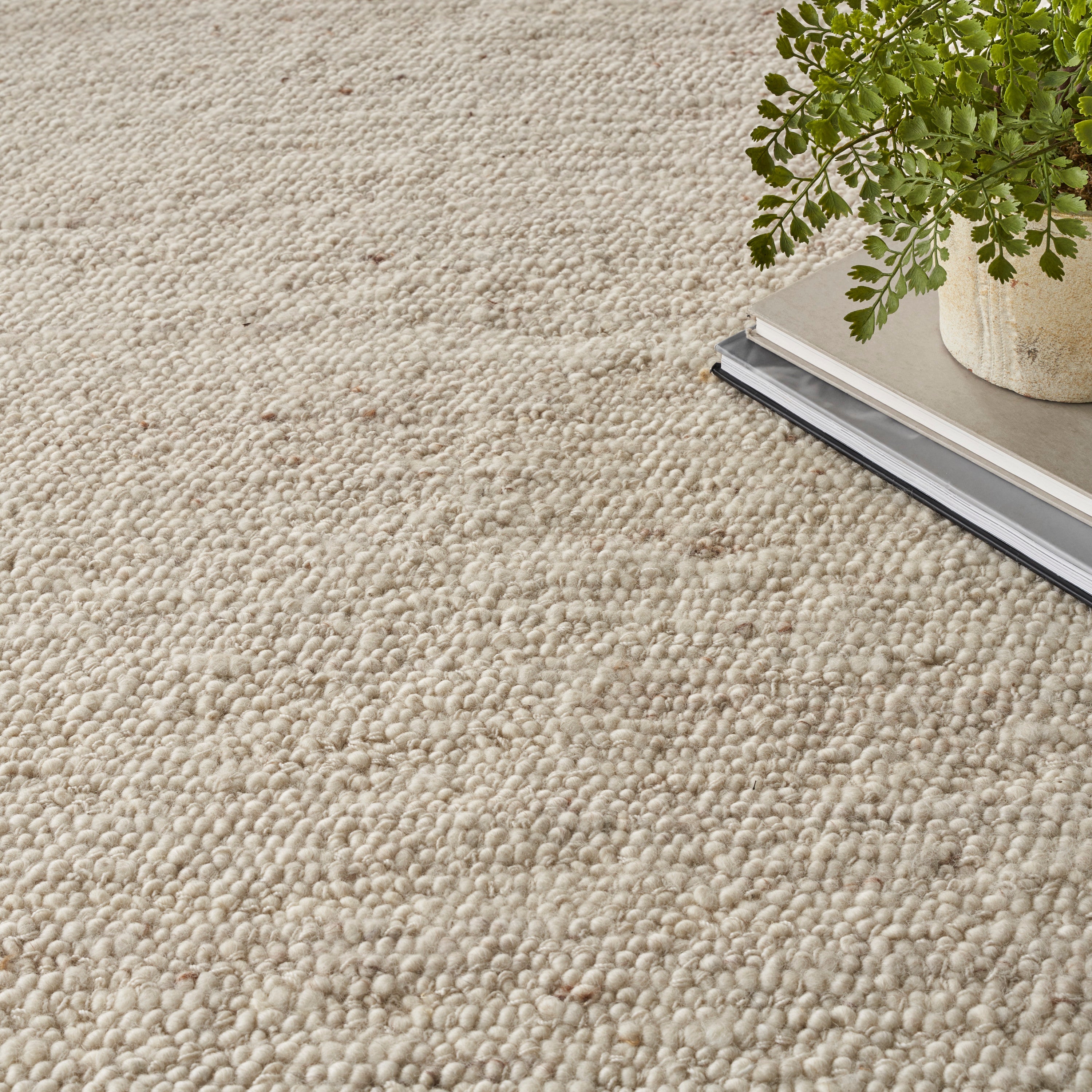 Alanna Solid Farmhouse Ivory Area Rug