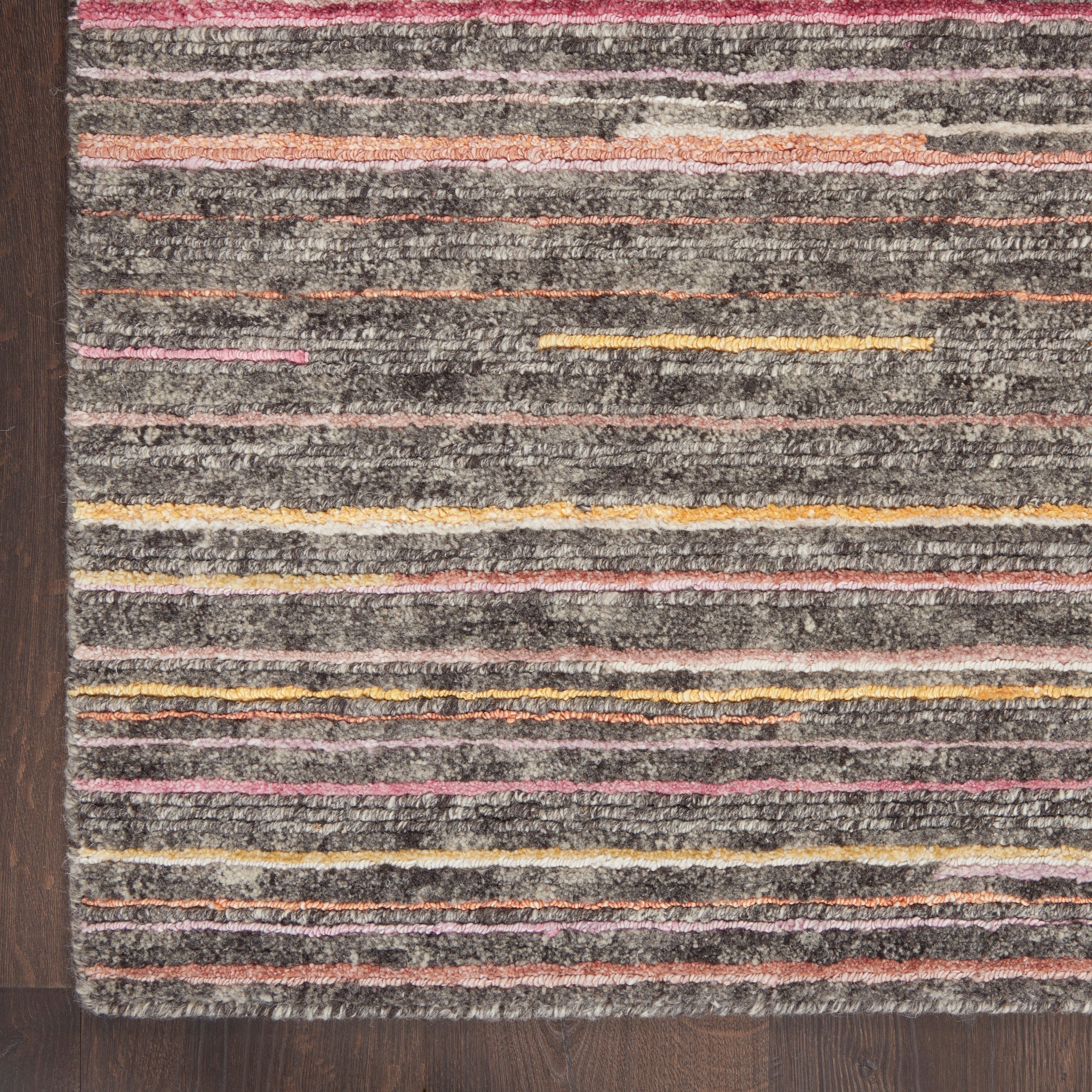 Plateau PAE01 Textured Modern Grey Flame Area Rug