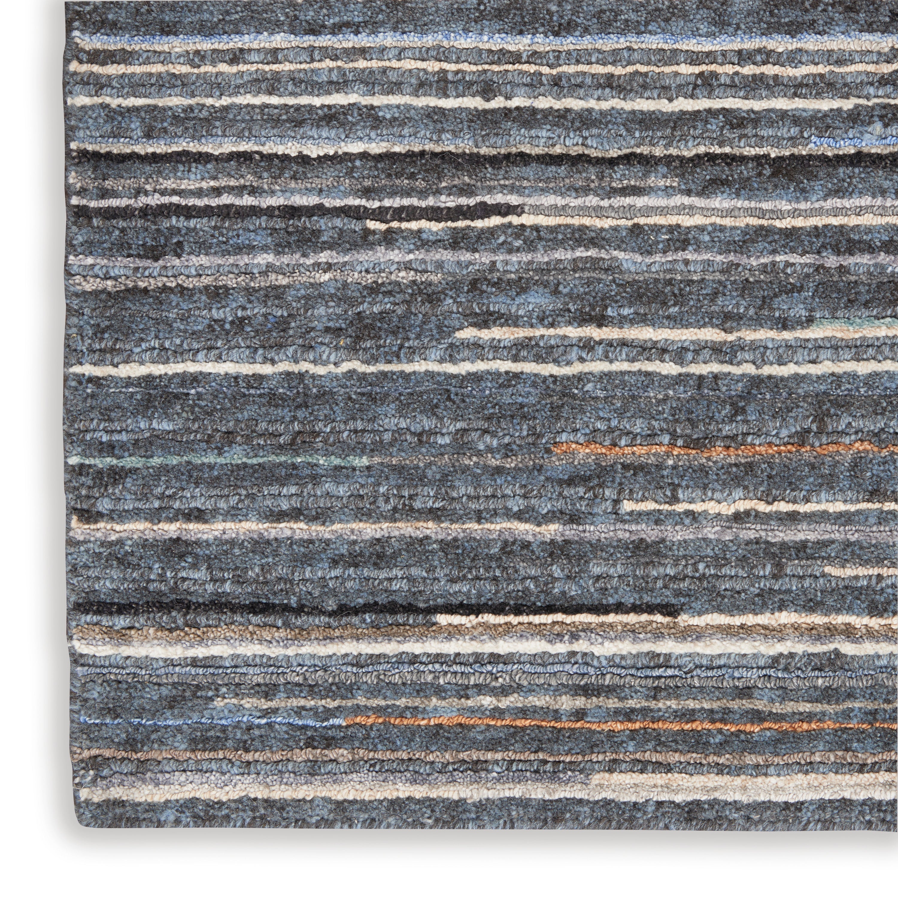 Plateau PAE01 Textured Modern Blue Area Rug