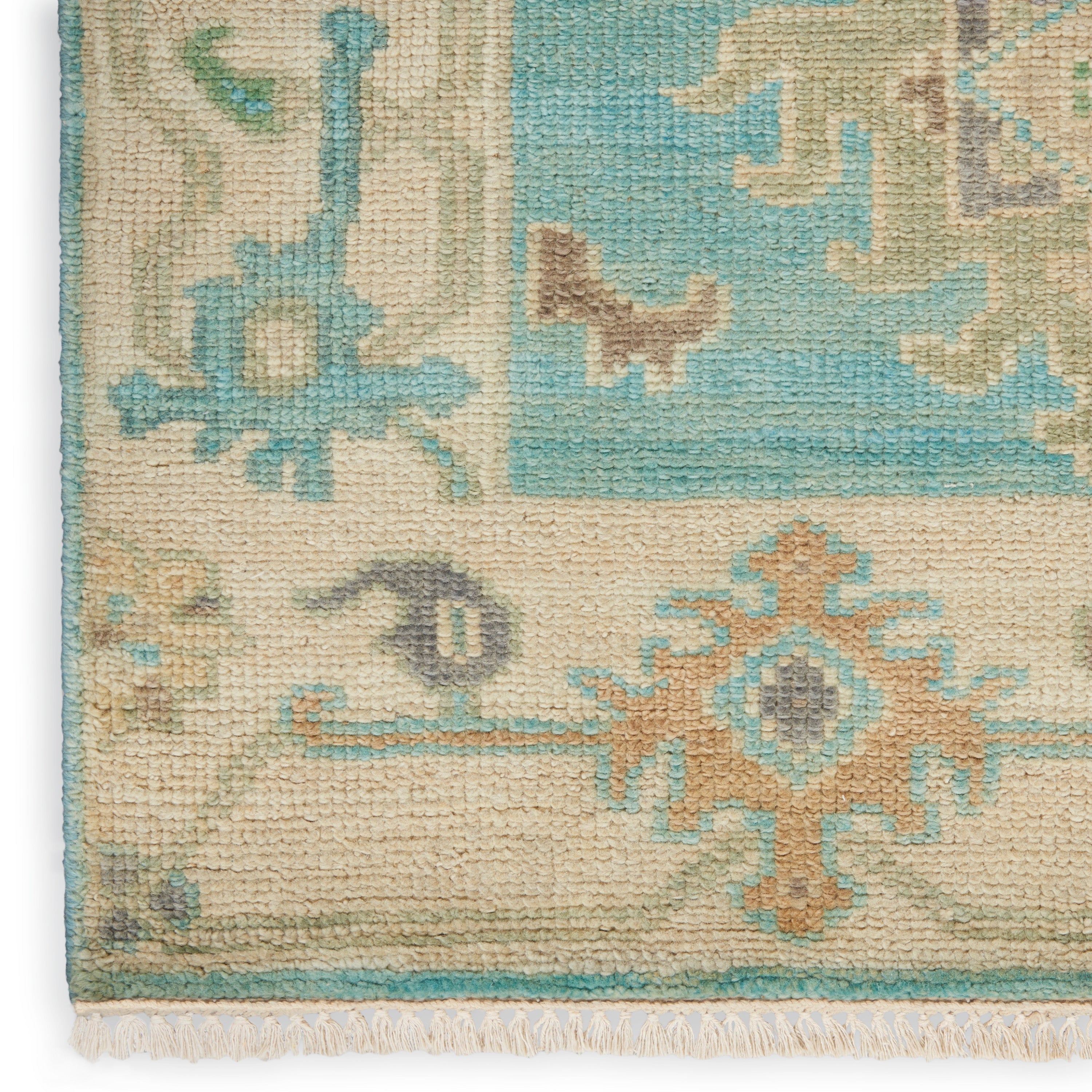 Odessa ODS03 Floral Vintage Blue Multicolor Area Rug