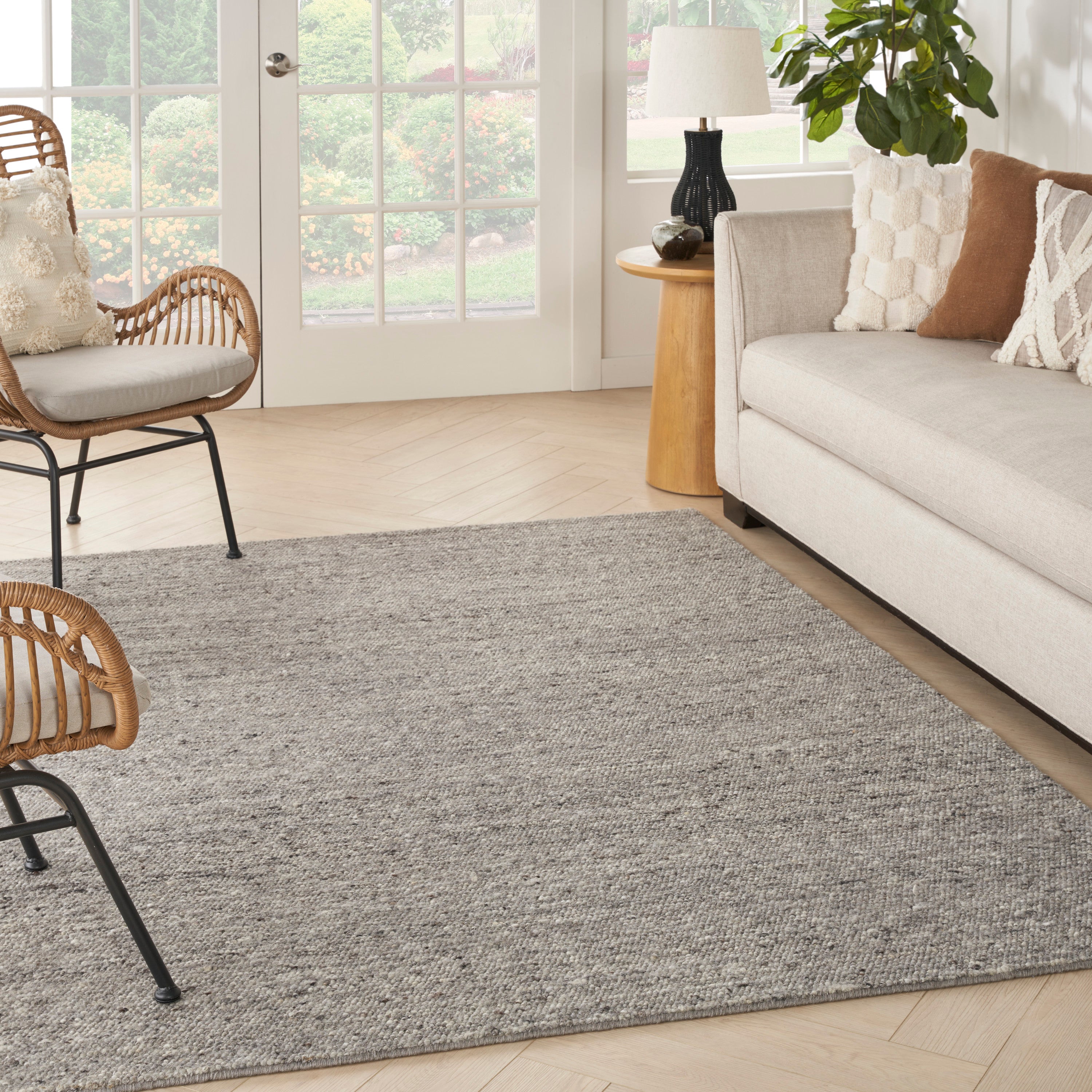 Alanna Solid Farmhouse Grey Area Rug