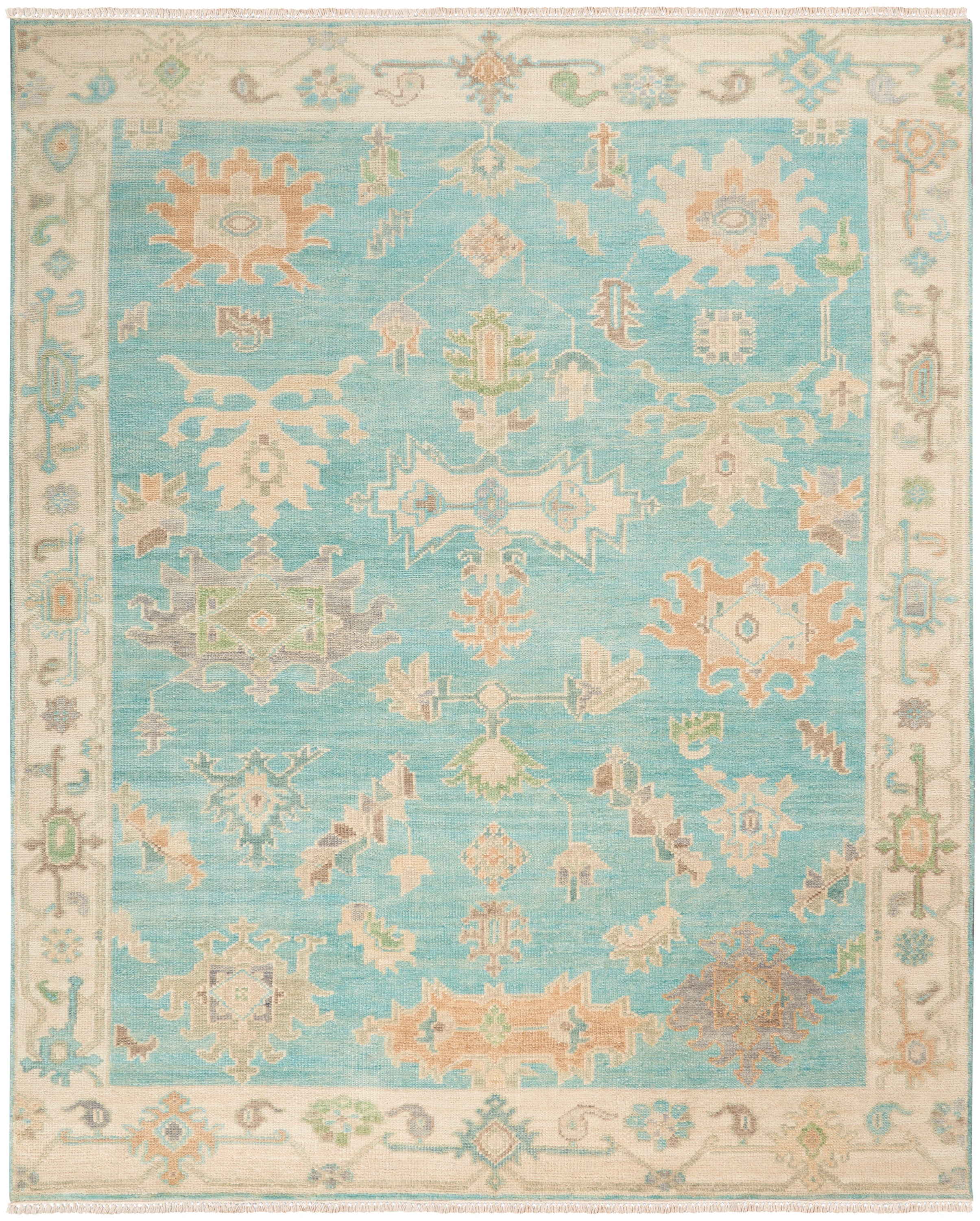 Odessa ODS03 Floral Vintage Blue Multicolor Area Rug