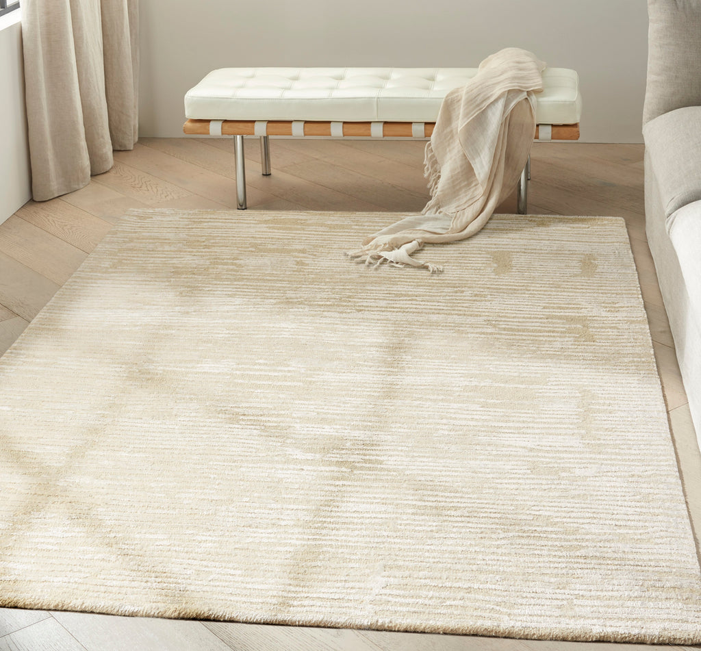 Ck010 Linear LNR01 Textured Modern Ivory Area Rug